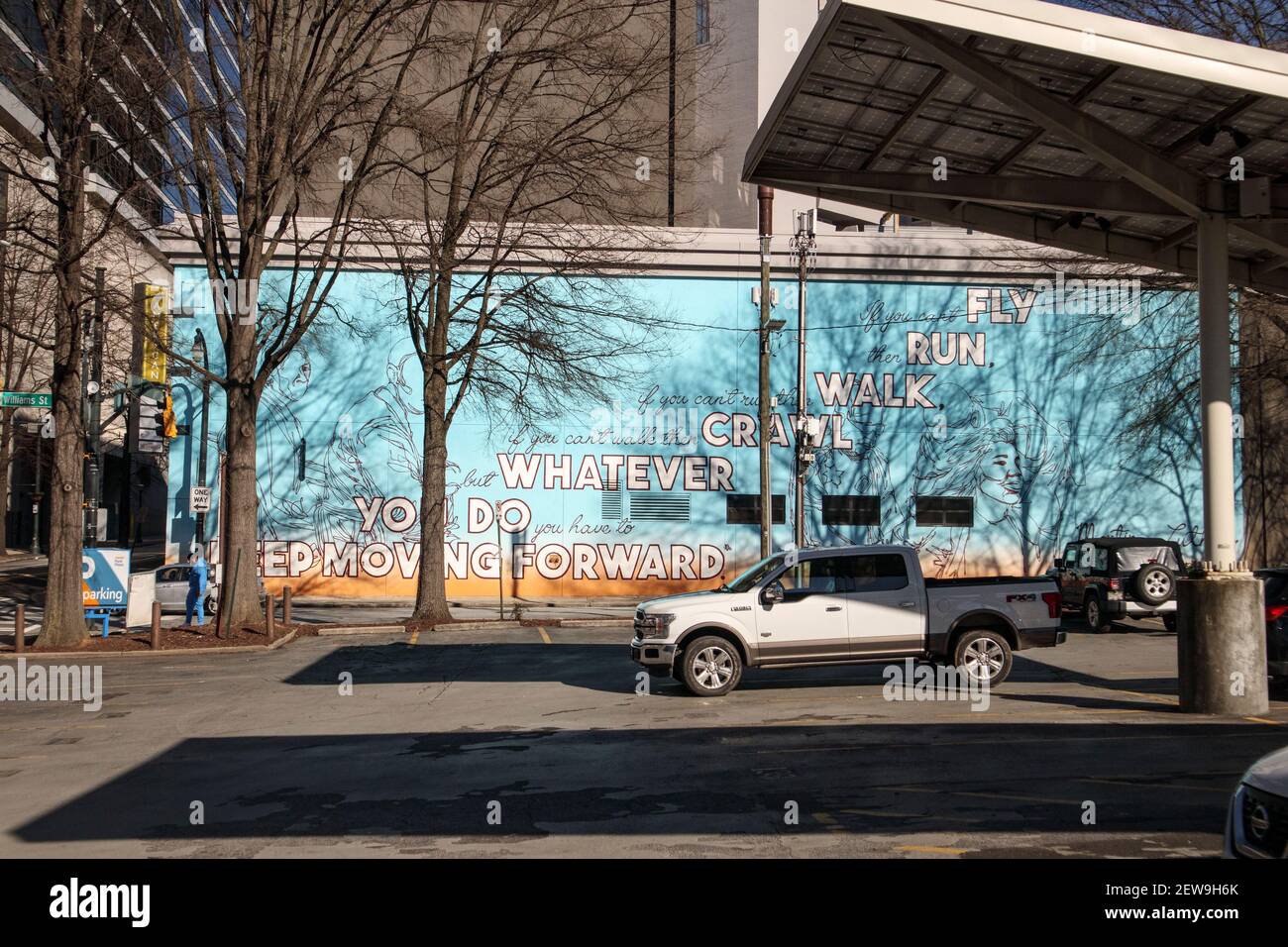 Atlanta, Ga USA - 03 07 20: Artistic message on the side of a building ...