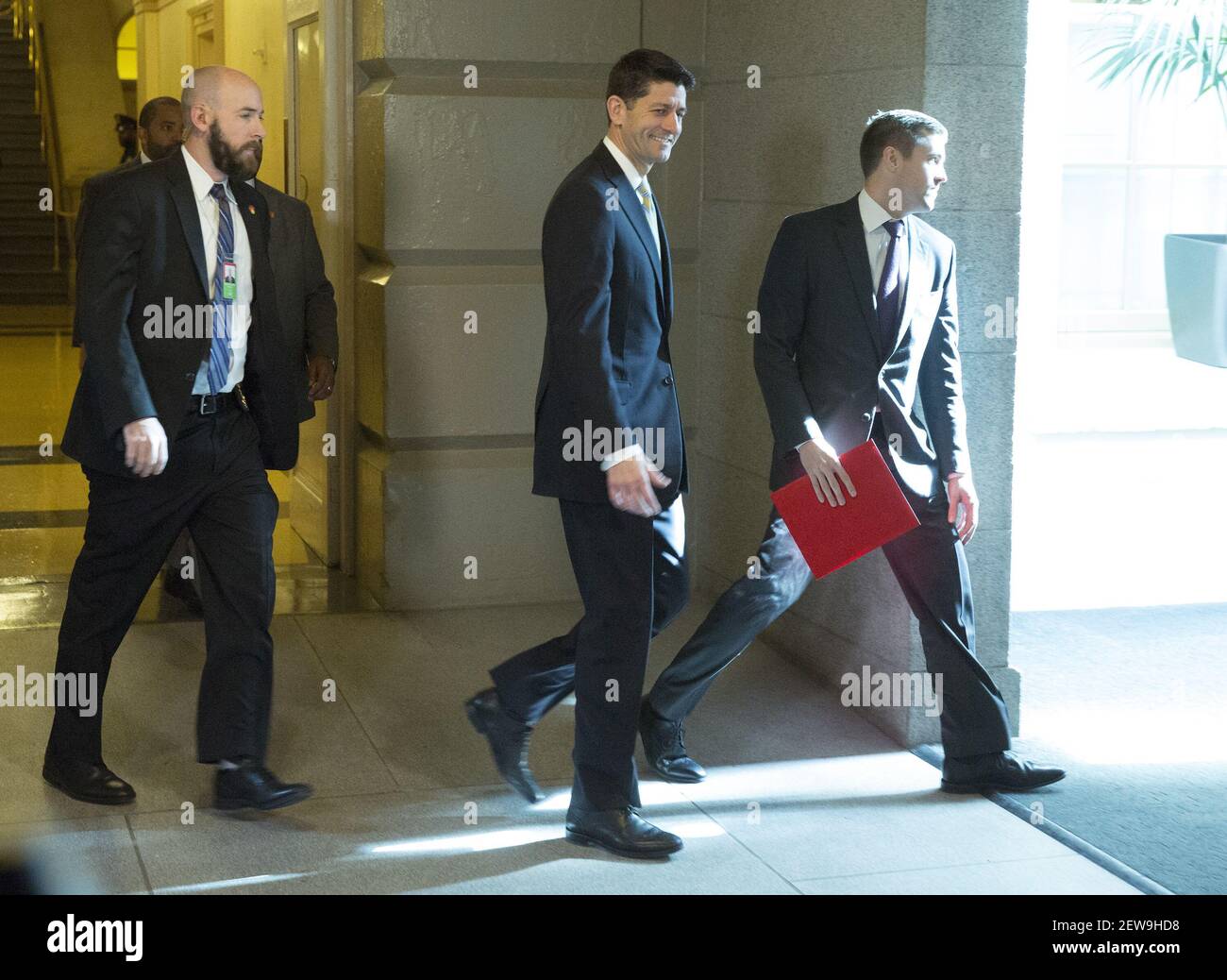 Speaker of The House of Representatives Paul Ryan arrives Capitol Hill in Washington, DC, to attend a meeting of the House Republican Conference November 16, 2017. Credit: Chris Kleponis / CNP Stock Photo