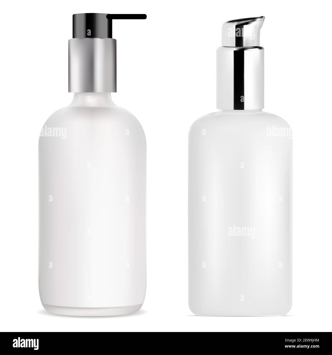 Airless pump bottle. Cosmetic package 3d mockup isolated. foundation