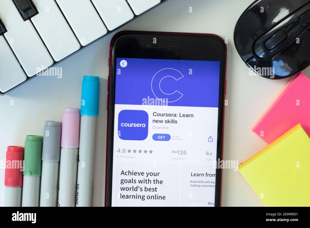 New York Usa 2 March 2021 Coursera Mobile App Icon On Phone Screen Illustrative Editorial Stock Photo Alamy