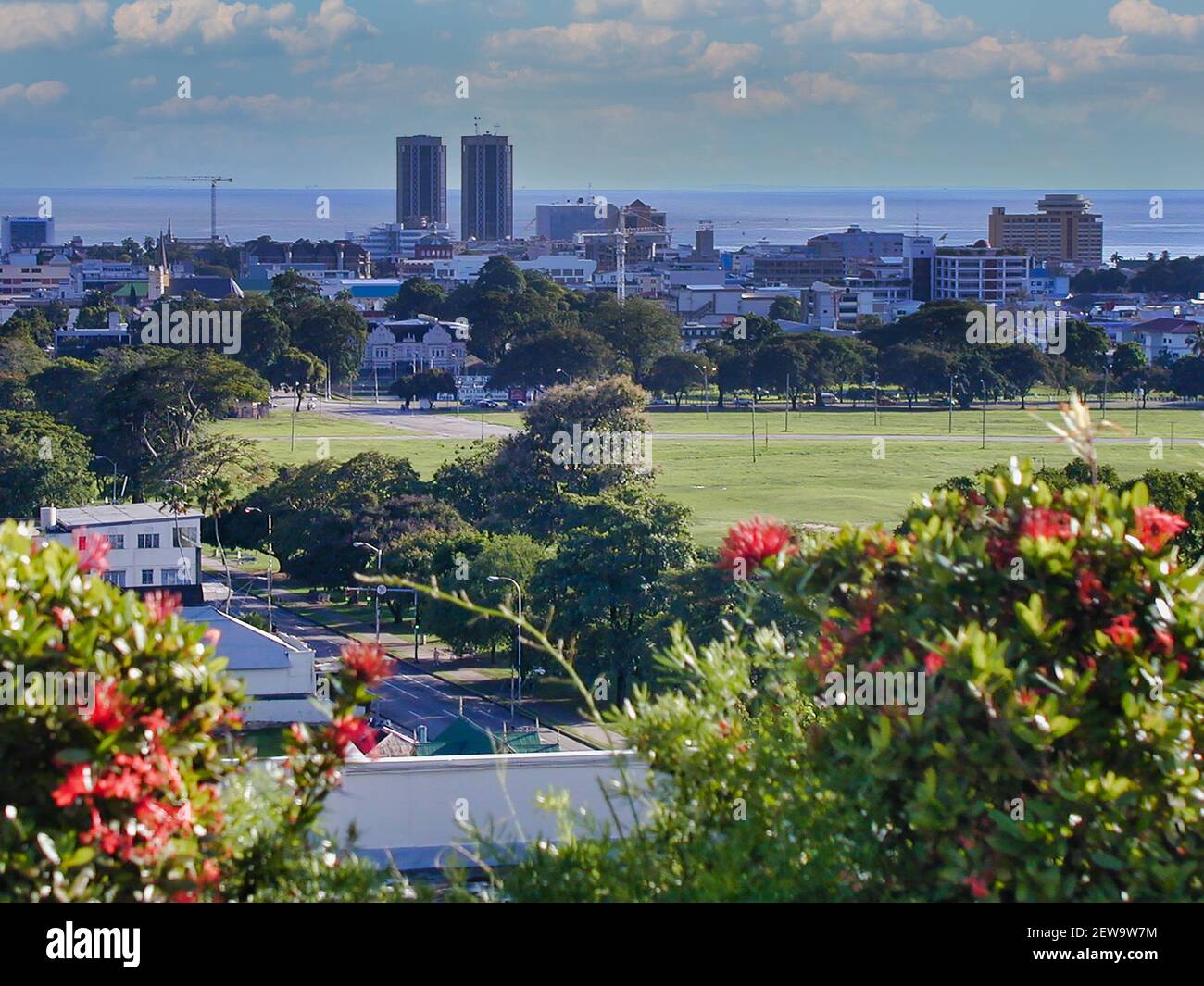 Queen's Park Savannah, Port of Spain, Trinidad. Stock Photo
