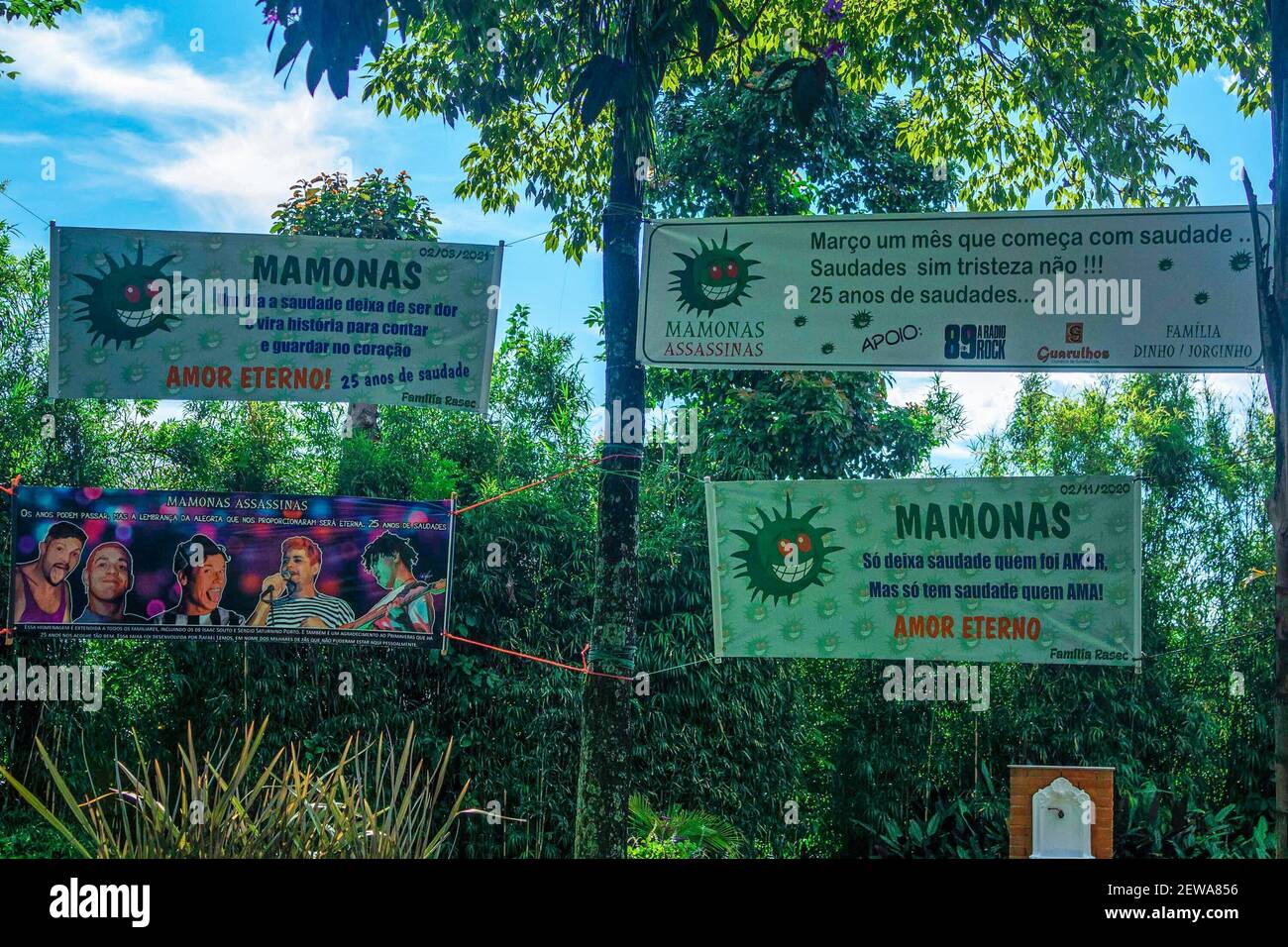 Guarulhos, Sao Paulo, Brasil. 2nd Mar, 2021. (INT) 25 years without  Mammonas Assassinas, Brazilian musical band. March 2, 2021, Guarulhos, Sao  Paulo, Brazil: On March 2, 1996, a tragic plane crash killed, image size:1300x956