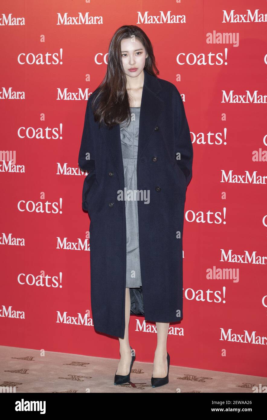 28 November 2017 - Seoul, South Korea : South Korean Sunmi, member of  former South Korean girl group Wonder Girls, attends the Italian fashion  brand MaxMara coats exhibition at Dongdae-mun Design Plaza