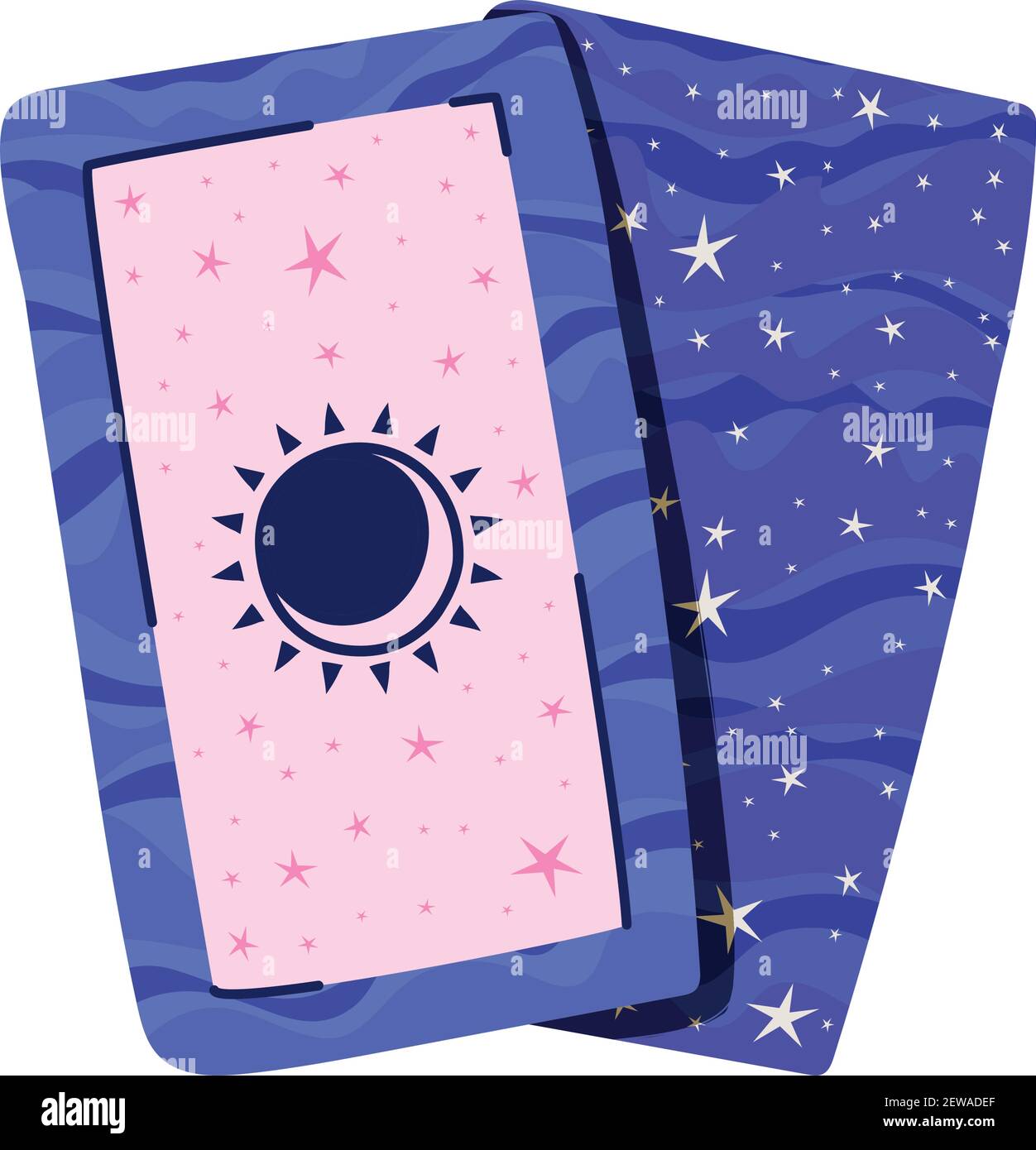 esoteric cards with one eclipse Stock Vector