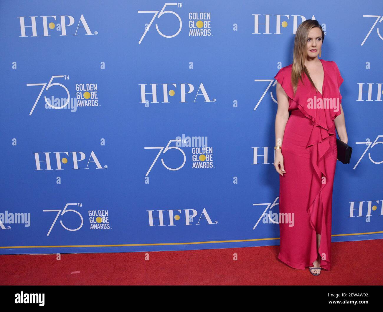 Alicia Silverstone arrives at the HFPA 75th Anniversary Celebration