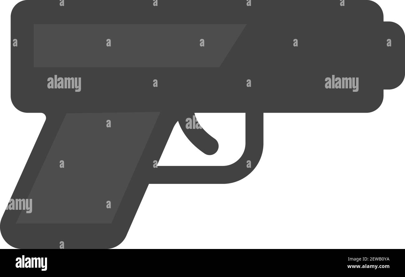 Grey army gun, illustration, vector on white background Stock Vector ...