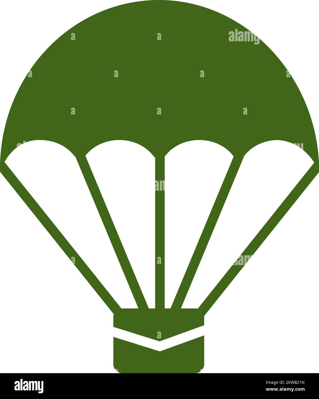 Green army parachute, illustration, vector on white background. Stock Vector