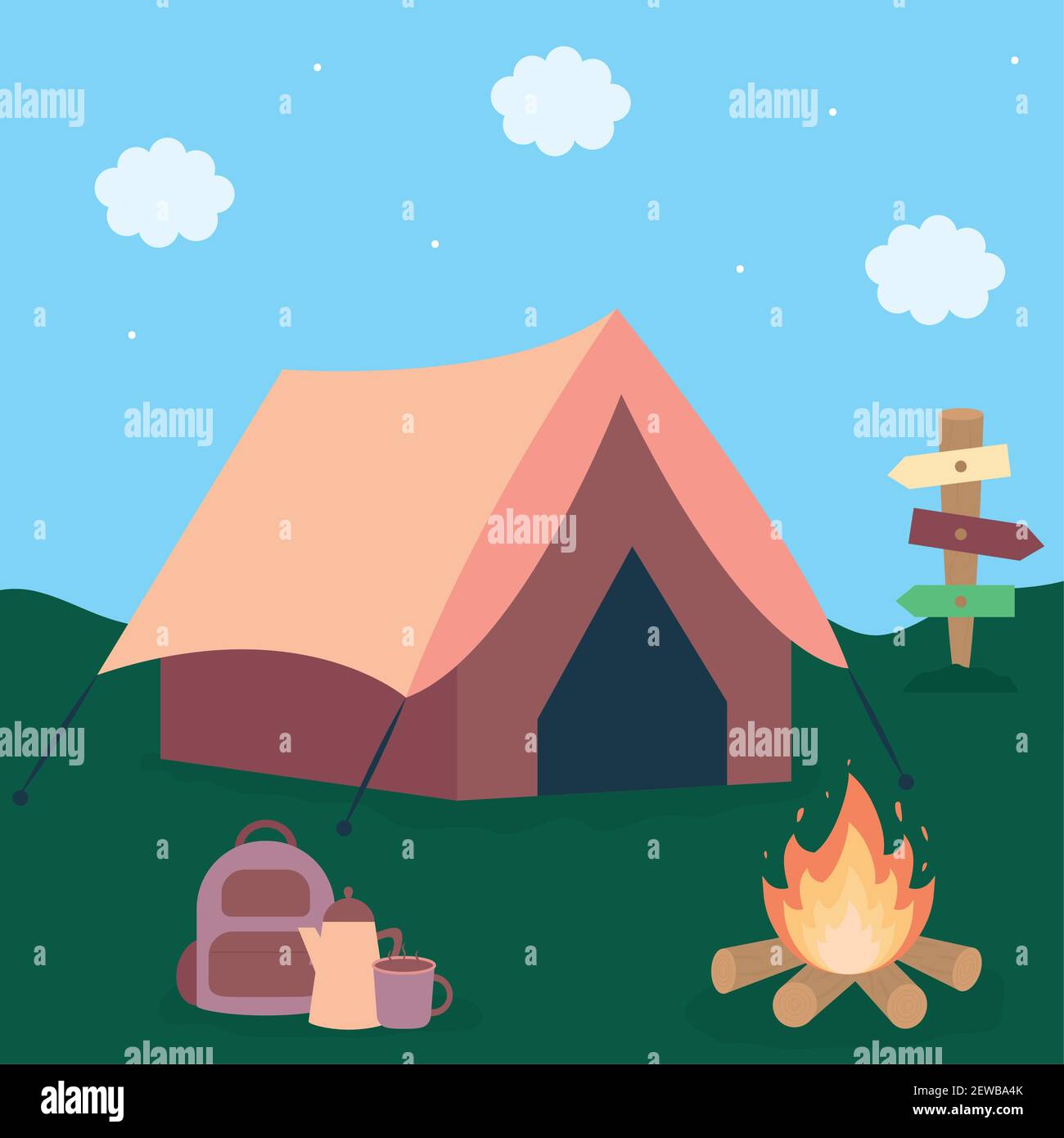tent in forest Stock Vector Image & Art Alamy