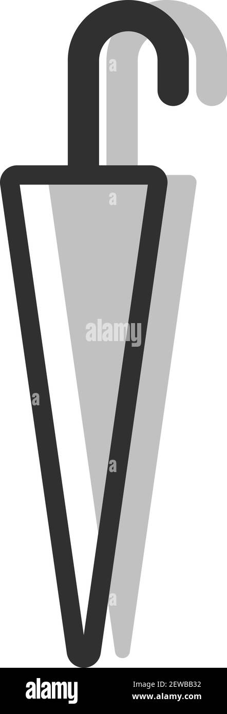 Grey umbrella, illustration, vector on white background. Stock Vector