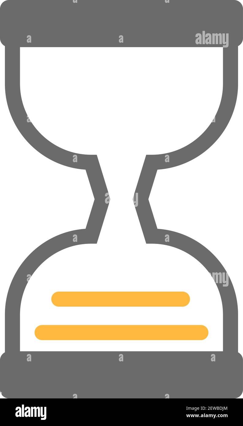 Grey hourglass, illustration, vector on white background. Stock Vector
