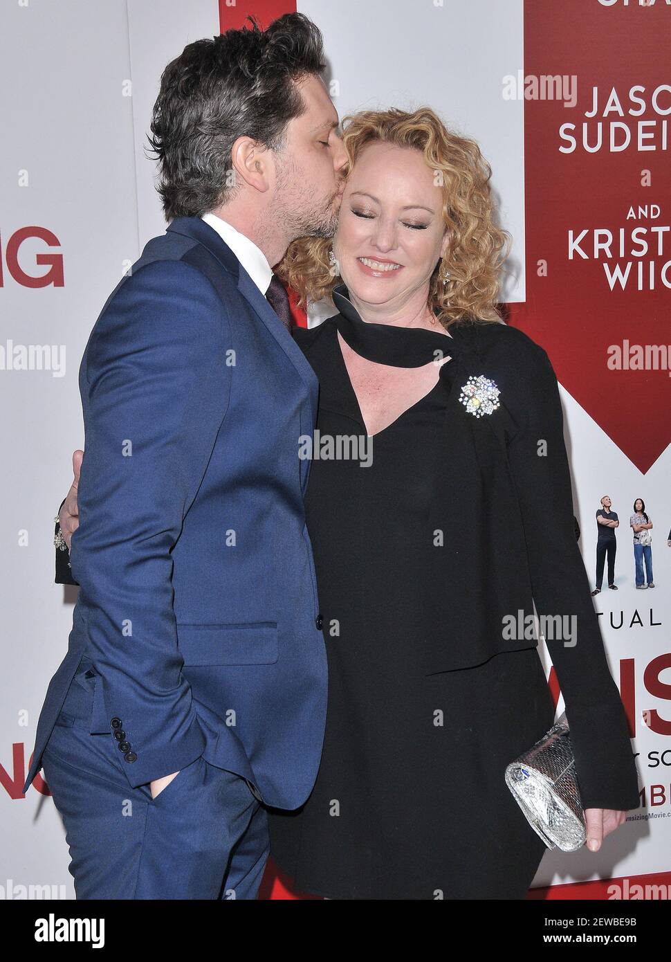 (L-R) Nick Holmes and Virginia Madsen arrives at the "Downsizing" Los ...