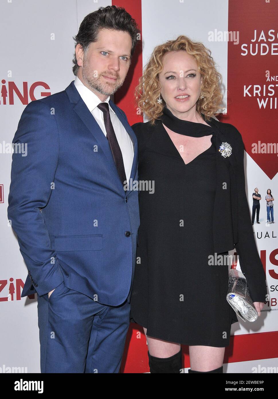 (L-R) Nick Holmes and Virginia Madsen arrives at the "Downsizing" Los ...
