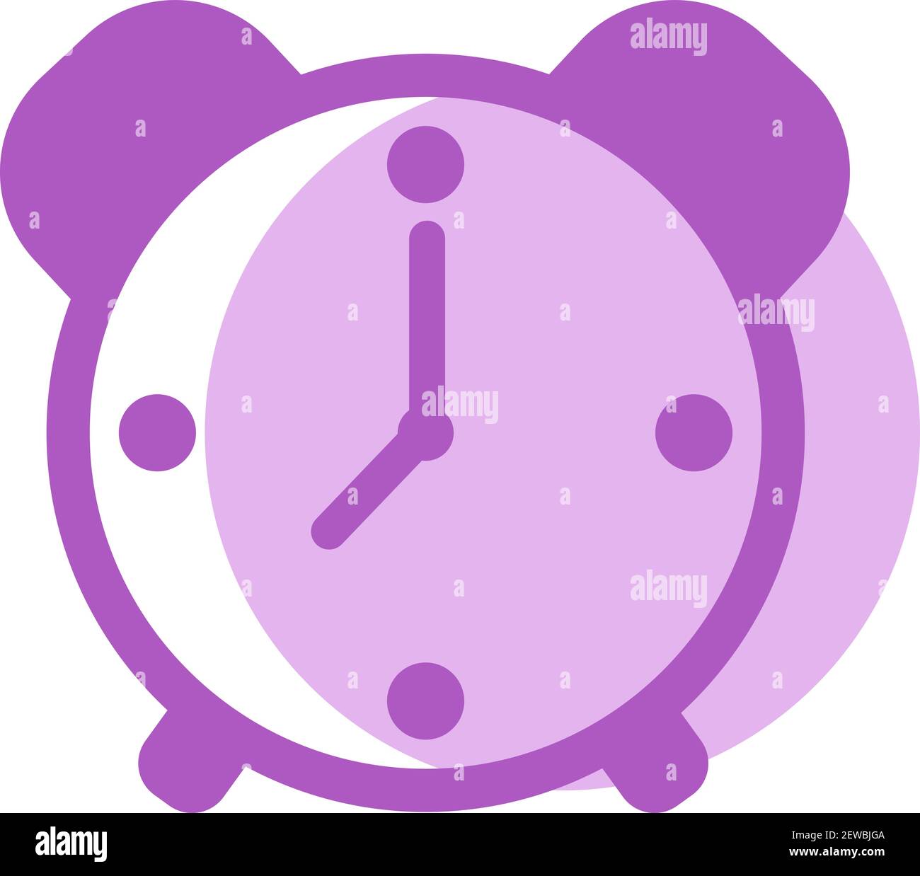 Pink alarm clock, illustration, vector on white background. Stock Vector