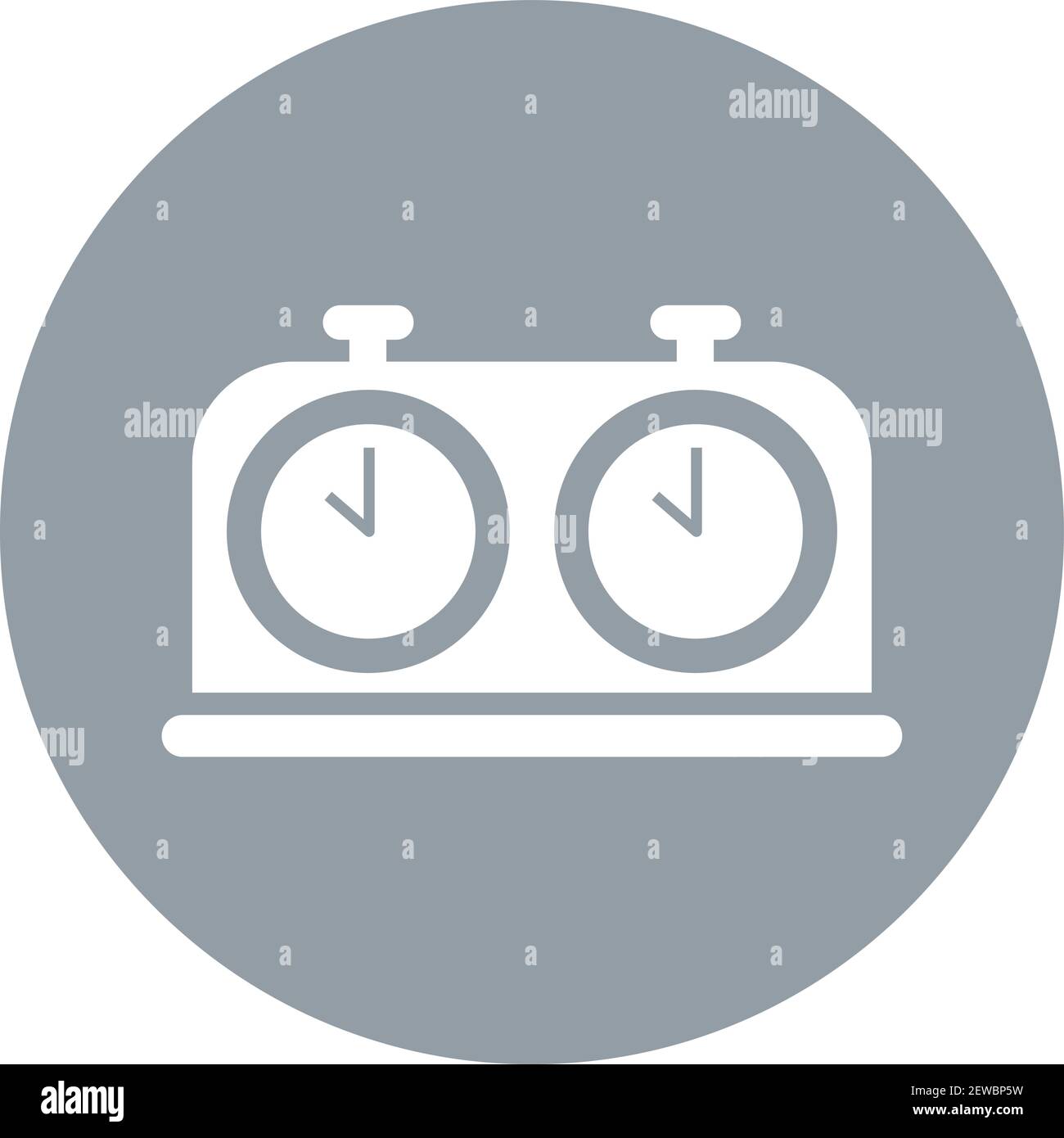 Chess clock, illustration, vector on white background Stock Vector