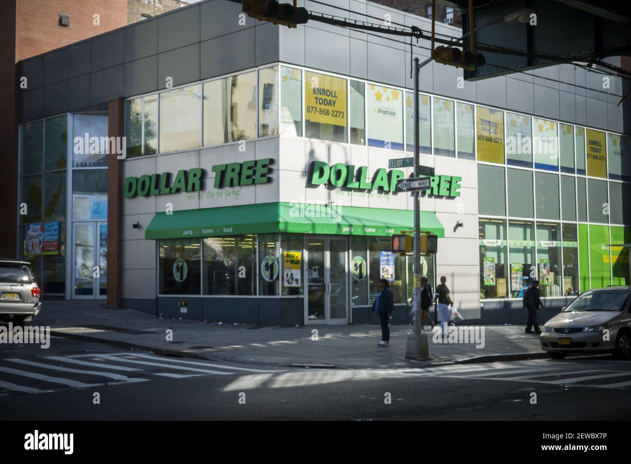 Dollar Tree discount store under the elevated train along Jerome Avenue in  the Bronx borough of New York is seen on Sunday, September 3, 2017. Dollar  Tree, the owner of their eponymous