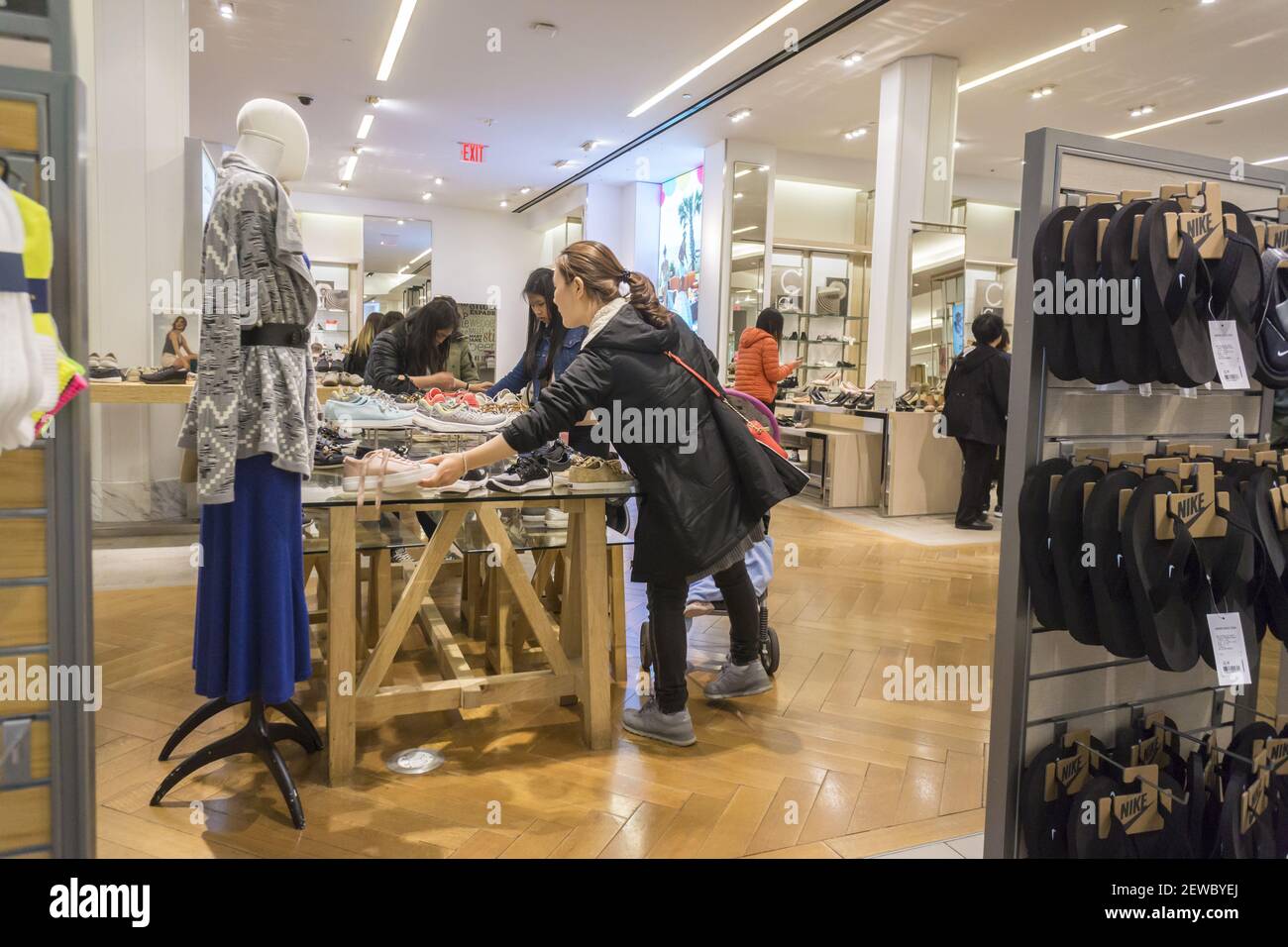 The Finish Line boutique in the shoe department in the Macy's Herald Square  flagship store in New York on Monday, May 8, 2017. UK based JD Sports  Fashion will buy Finish Line