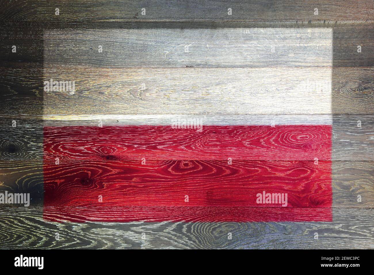 Poland flag on rustic old wood surface background Stock Photo - Alamy
