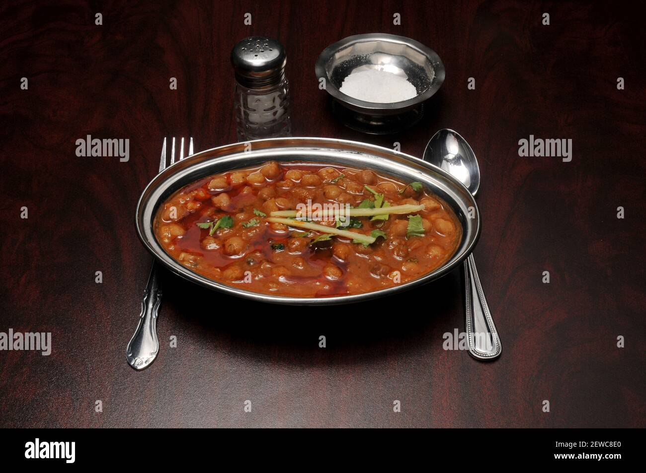 Authentic and traditional Indian cuisine food known as chana masala Stock Photo