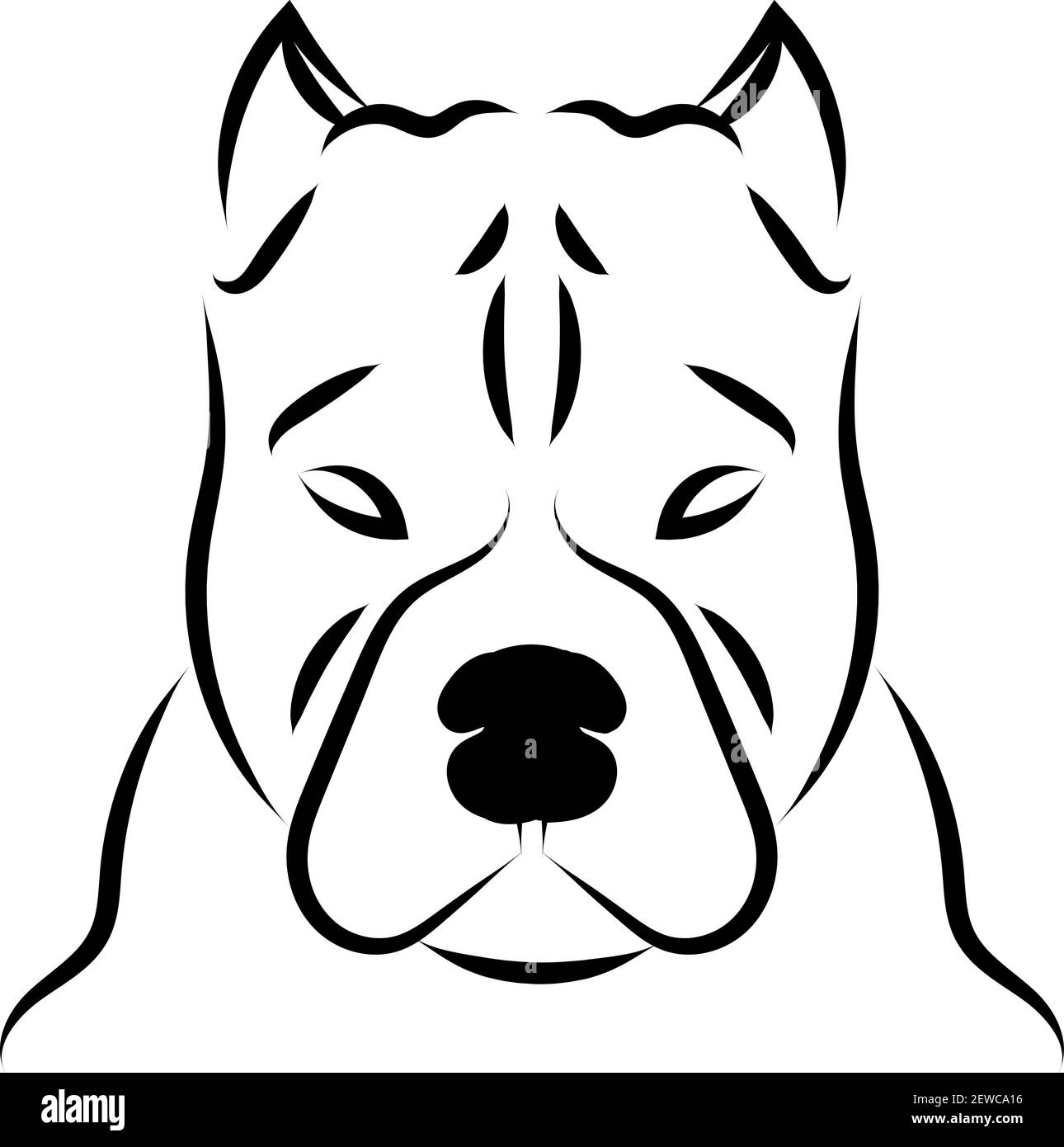 American pit bull terrier, illustration, vector on white background. Stock Vector