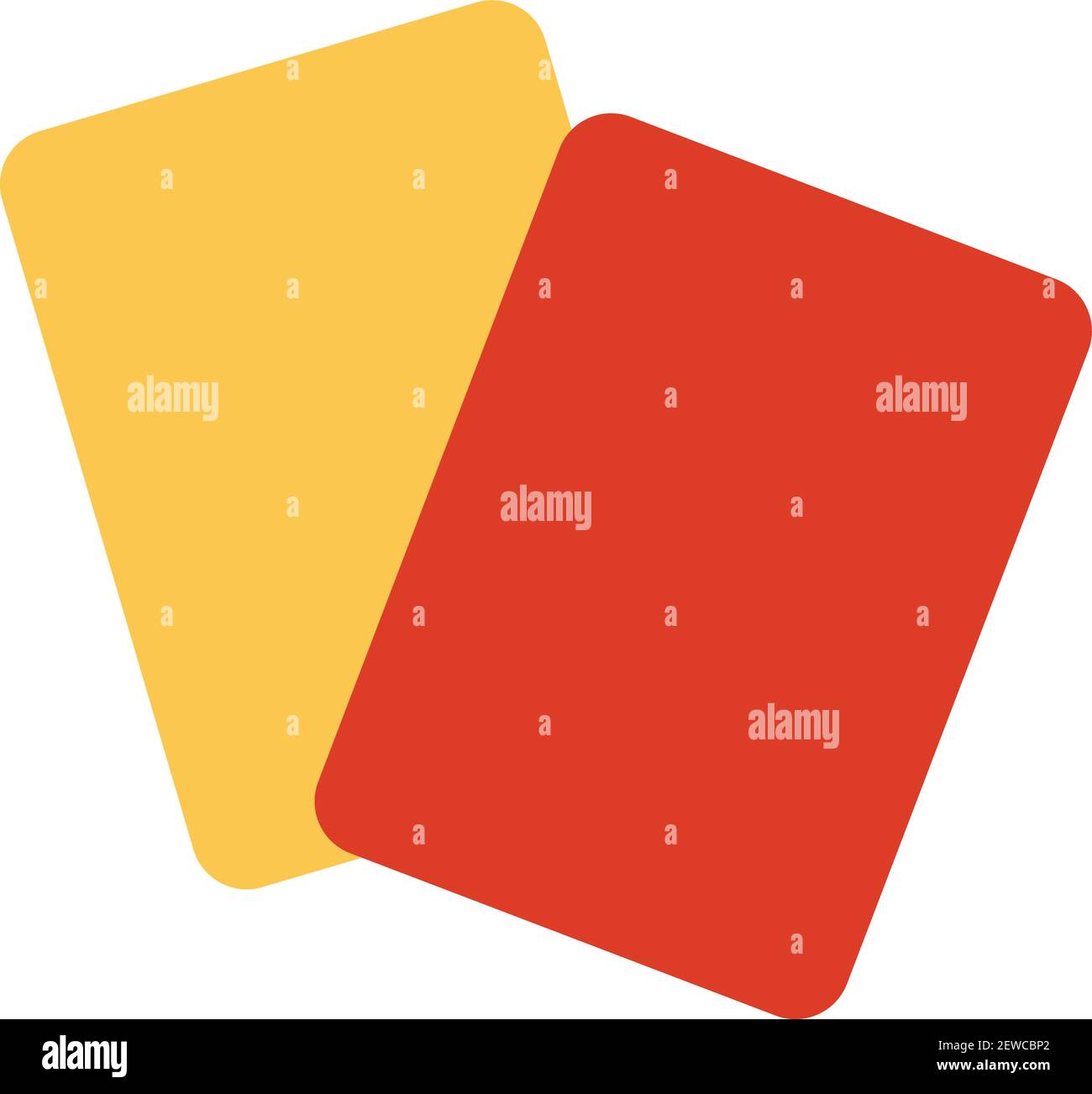 Yellow and red cards, illustration, vector on white background Stock ...