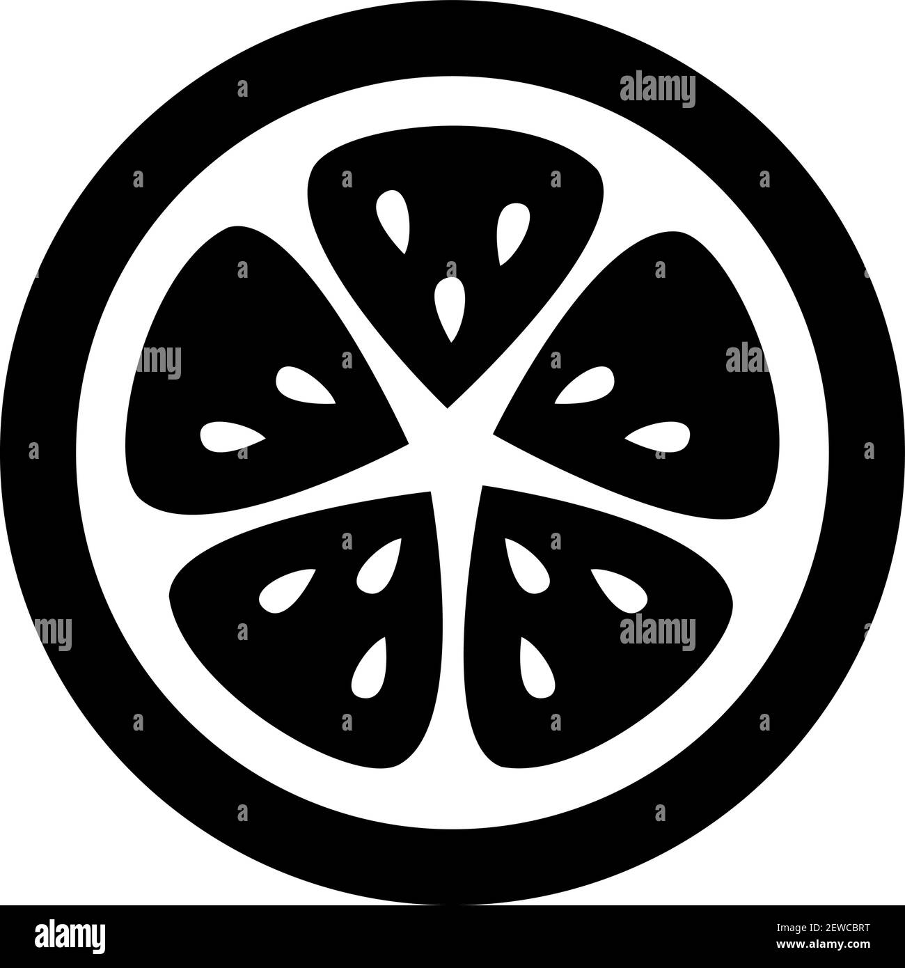 Slice of orange, illustration, vetor on white background Stock Vector ...