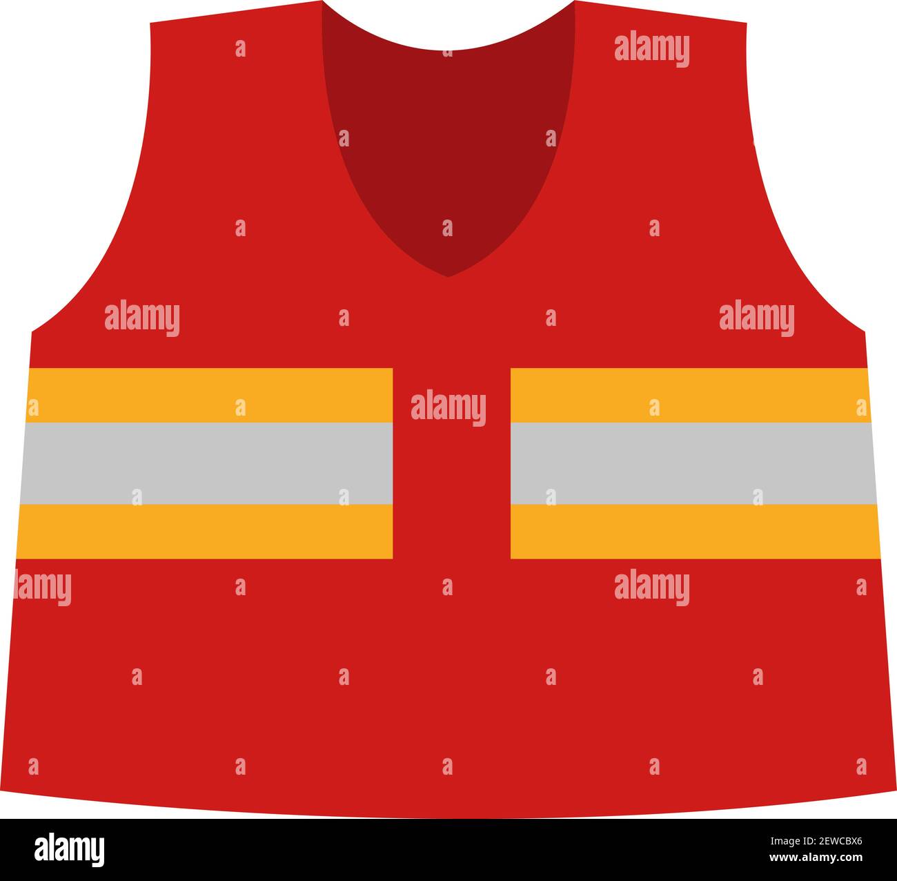 Firefighting red vest, illustration, vector on white background Stock