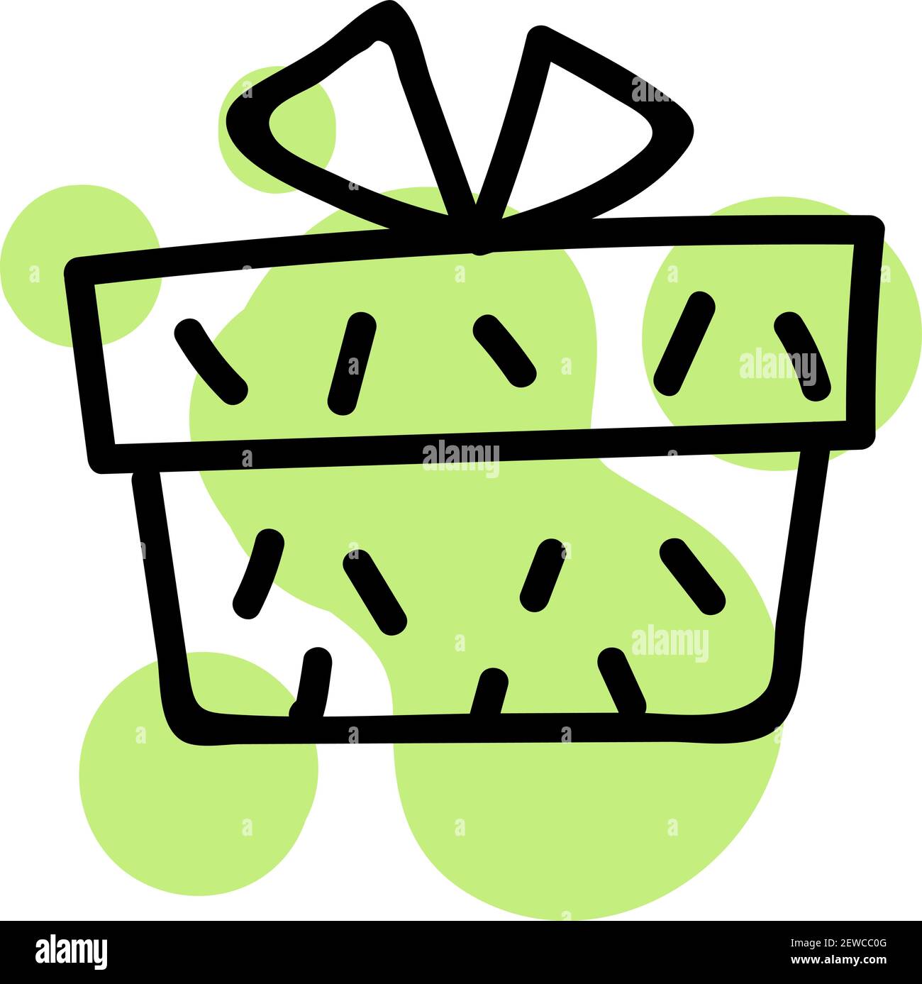 Giftbox with confetti, illustration, vector on white background. Stock Vector