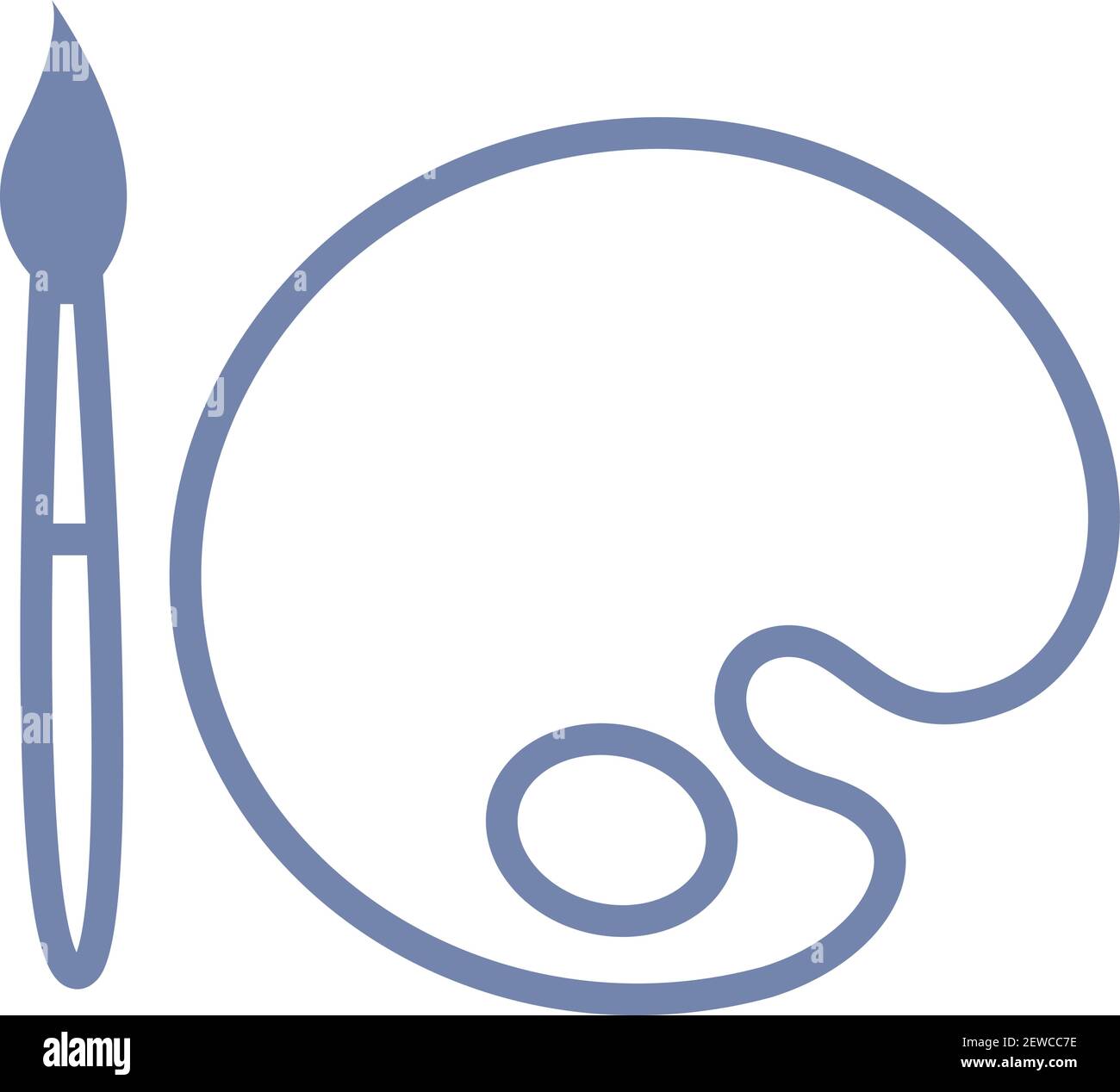 Art palette and brush illustration, vector on white background Stock ...