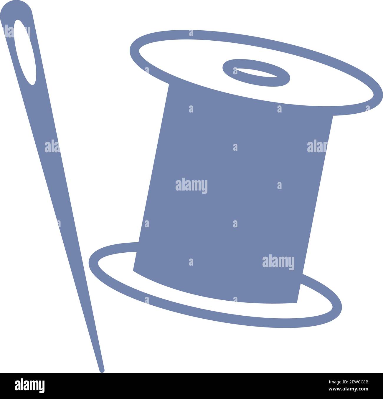 Sewing kit, illustration, vector on white background Stock Vector Image