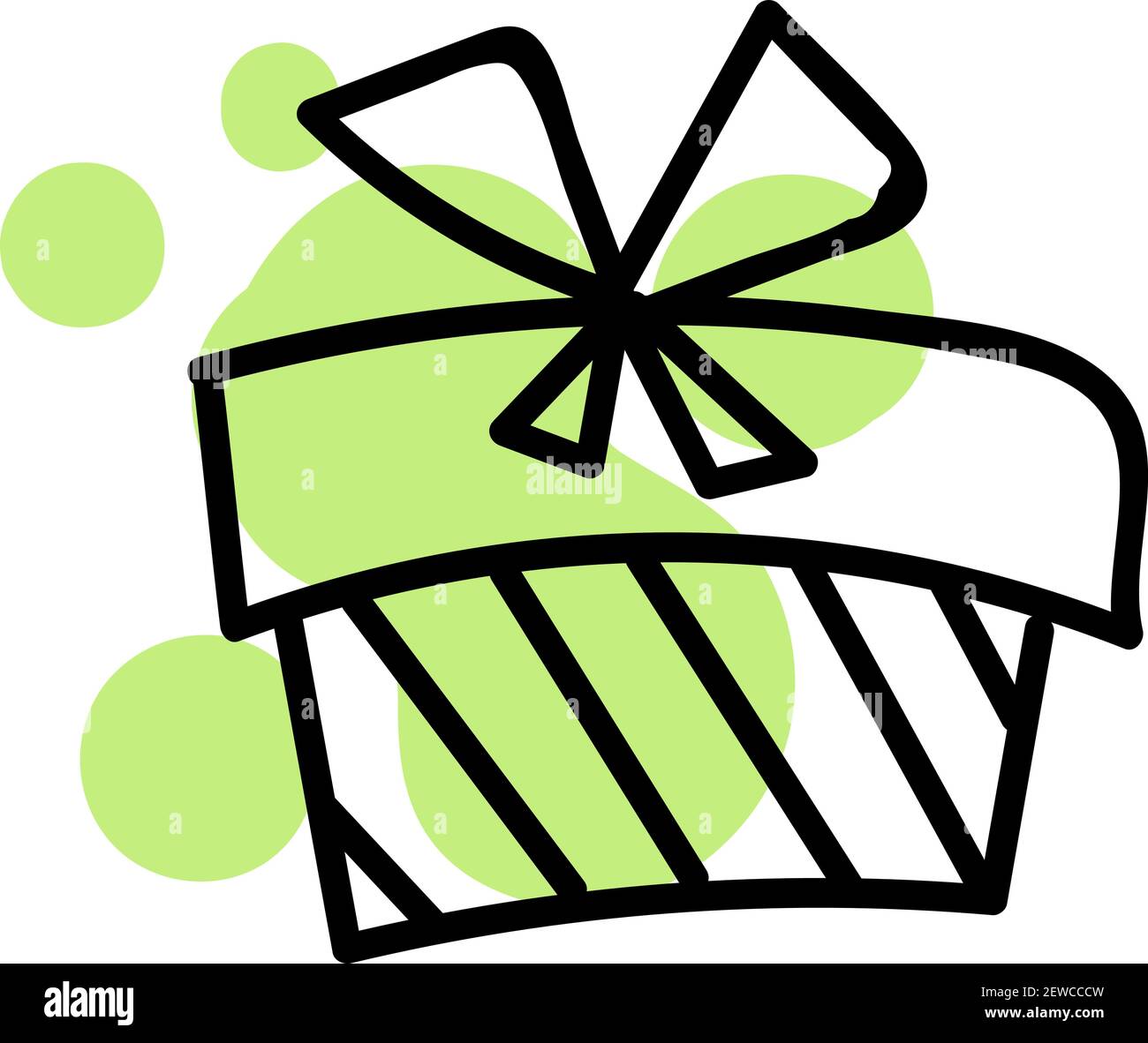 Thoughtful giftbox, illustration, vector on white background. Stock Vector