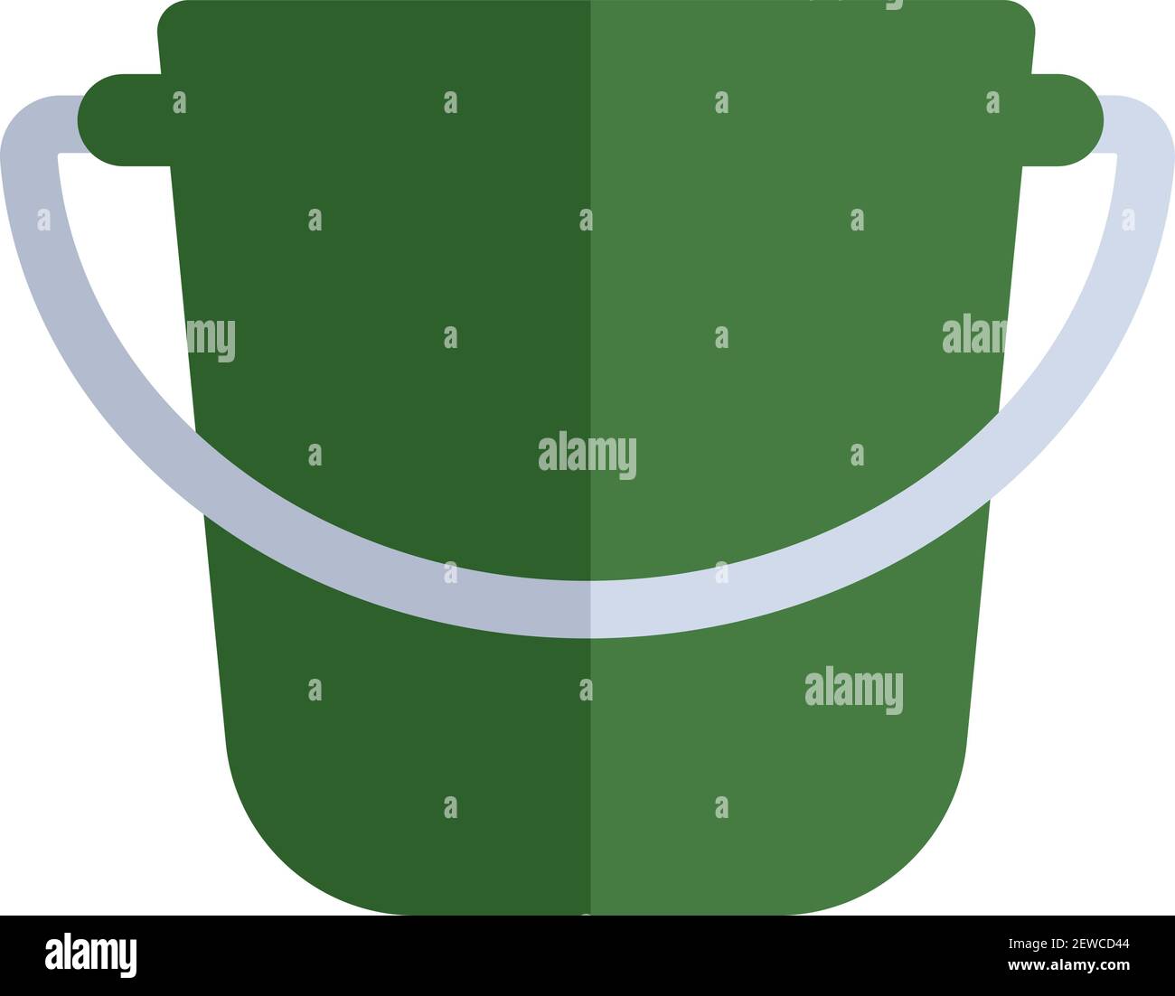 Gardening bucket, illustration, vector on white background. Stock Vector