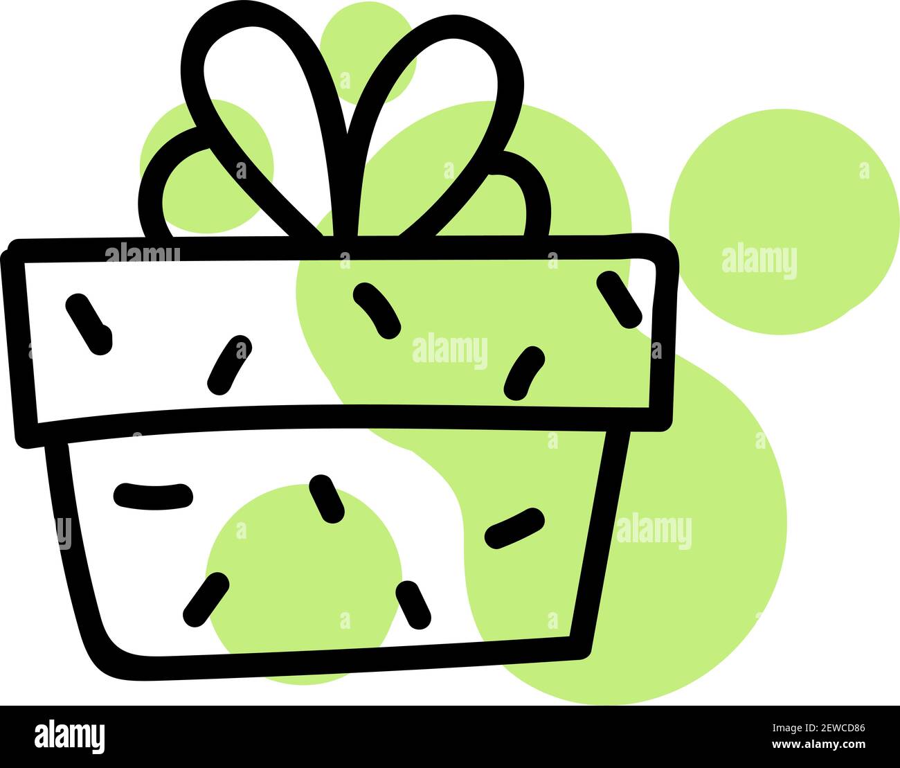 Giftbox with a ribbon, illustration, vector on white background. Stock Vector