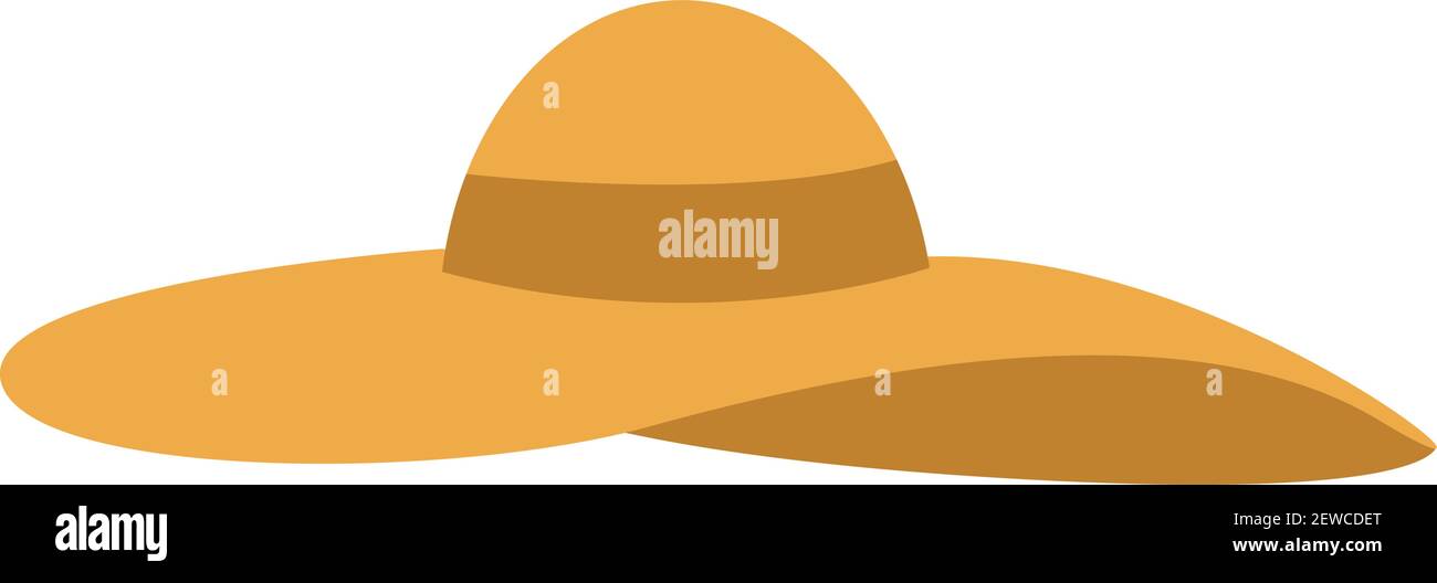 Broad brim hat, illustration, vector on white background. Stock Vector