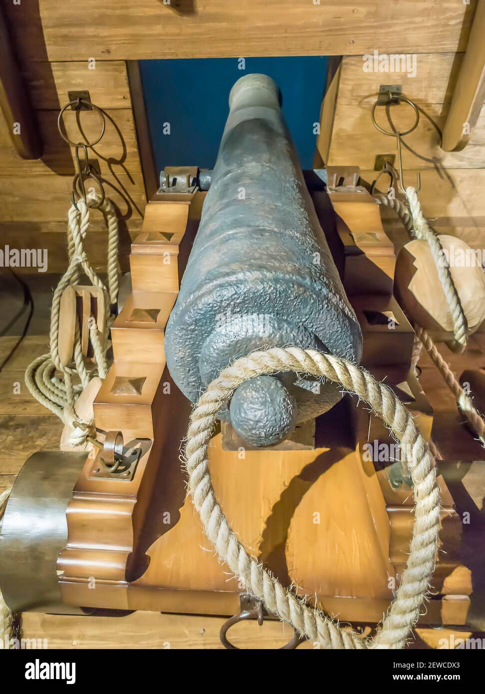 Sailing ship cannon Stock Photo