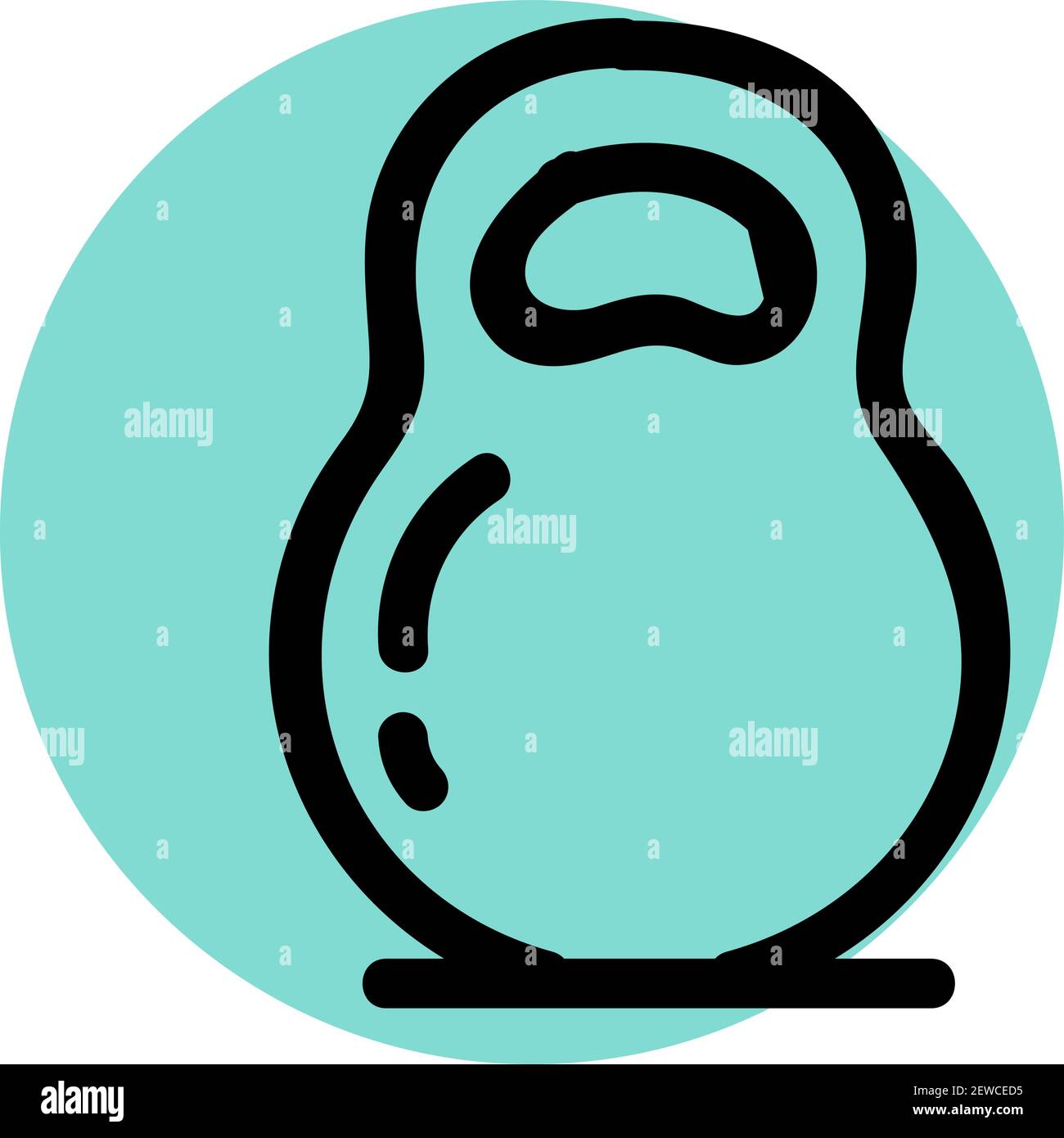 Heavy dumbell, illustration, vector on white background. Stock Vector