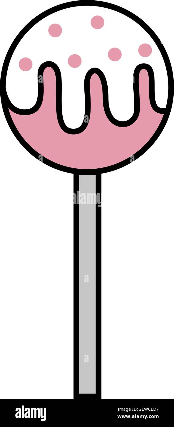 Little cake pop, illustration, vector on white background Stock Vector