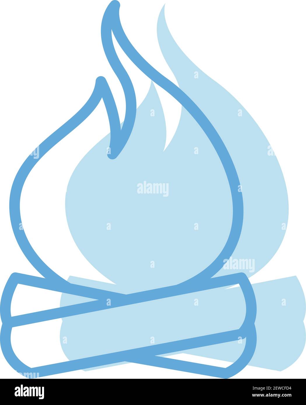 Burning fire, illustration, vector on white background. Stock Vector
