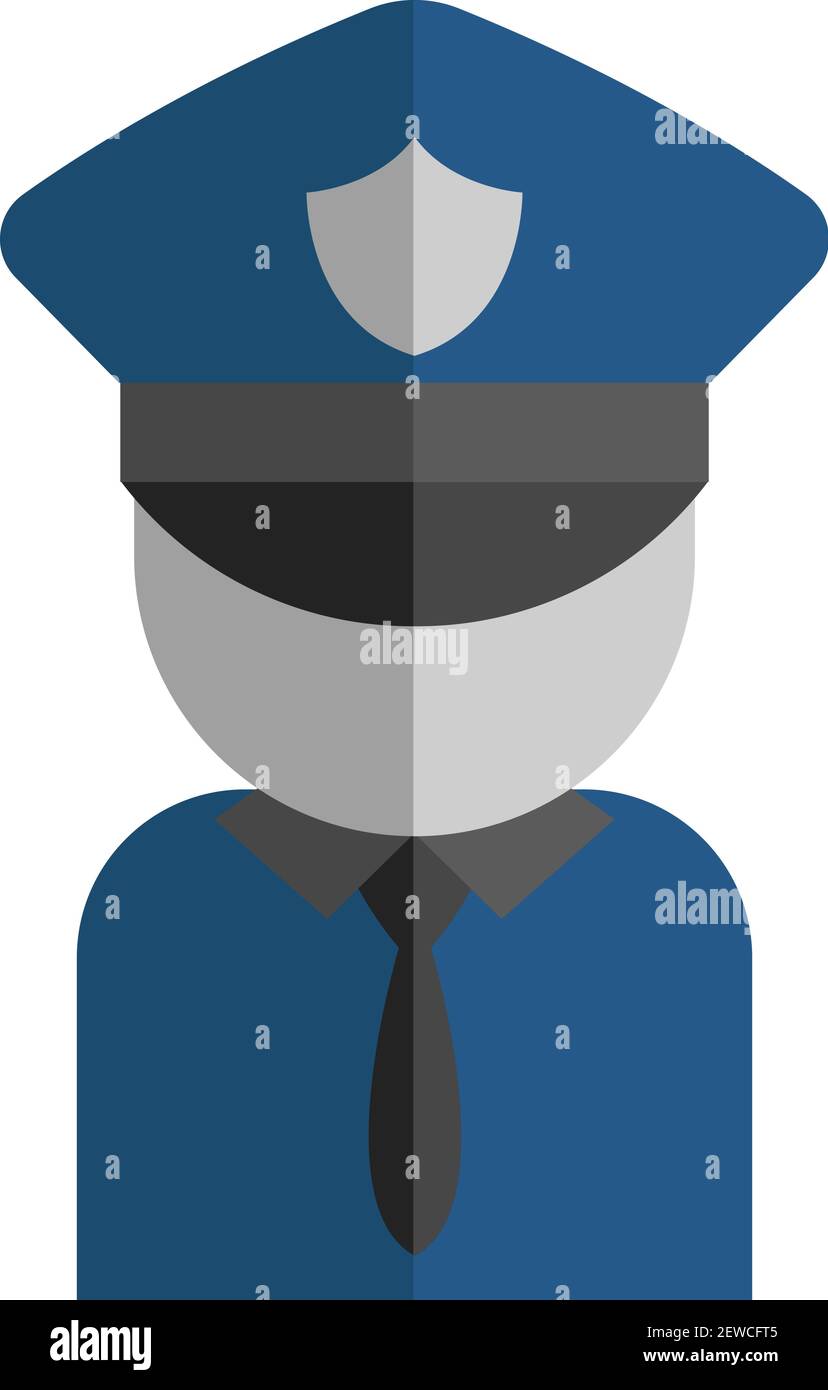 Policeman in uniform, illustration, vector on white background. Stock Vector