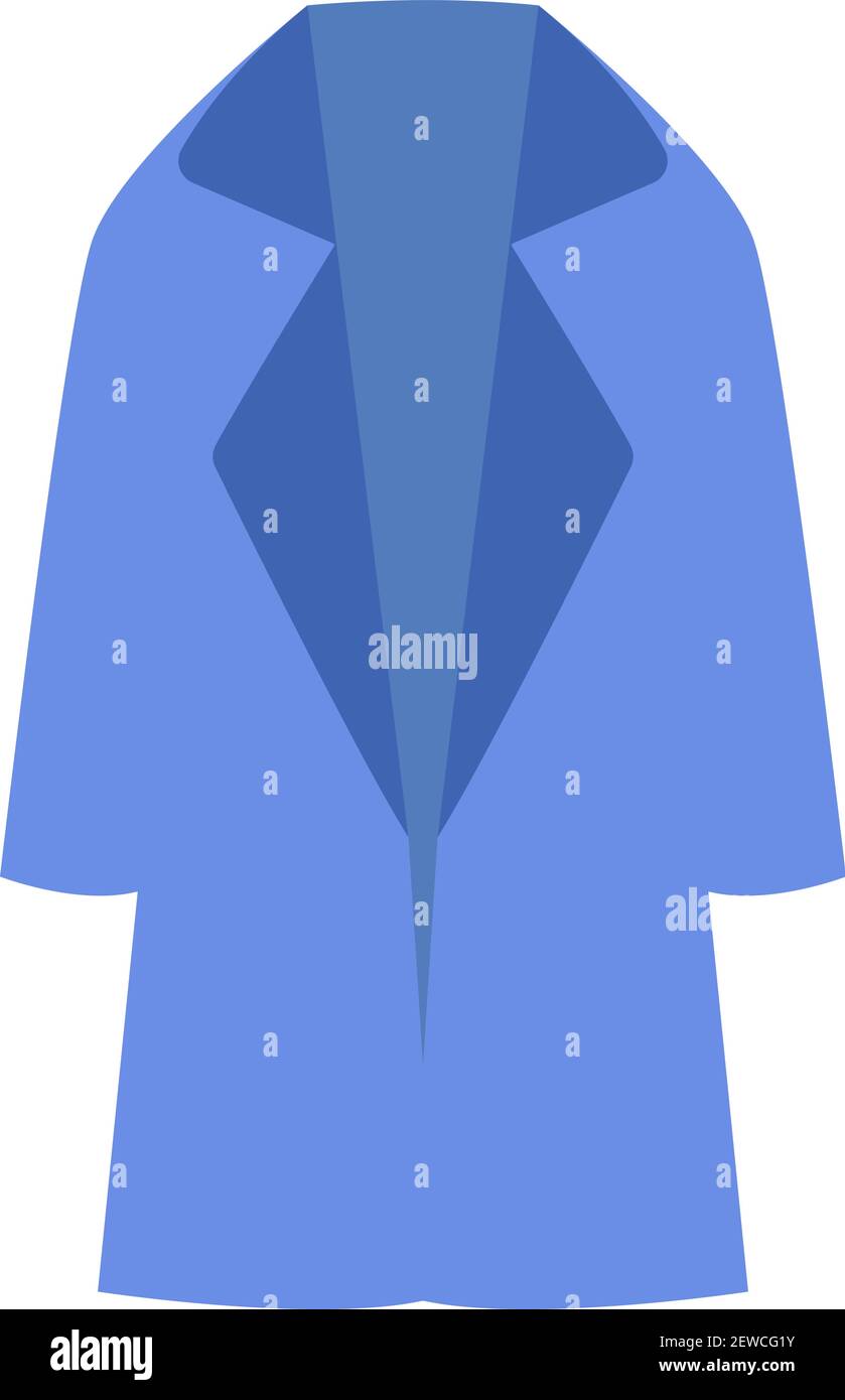 Blue winter coat, illustration, vector on white background Stock Vector