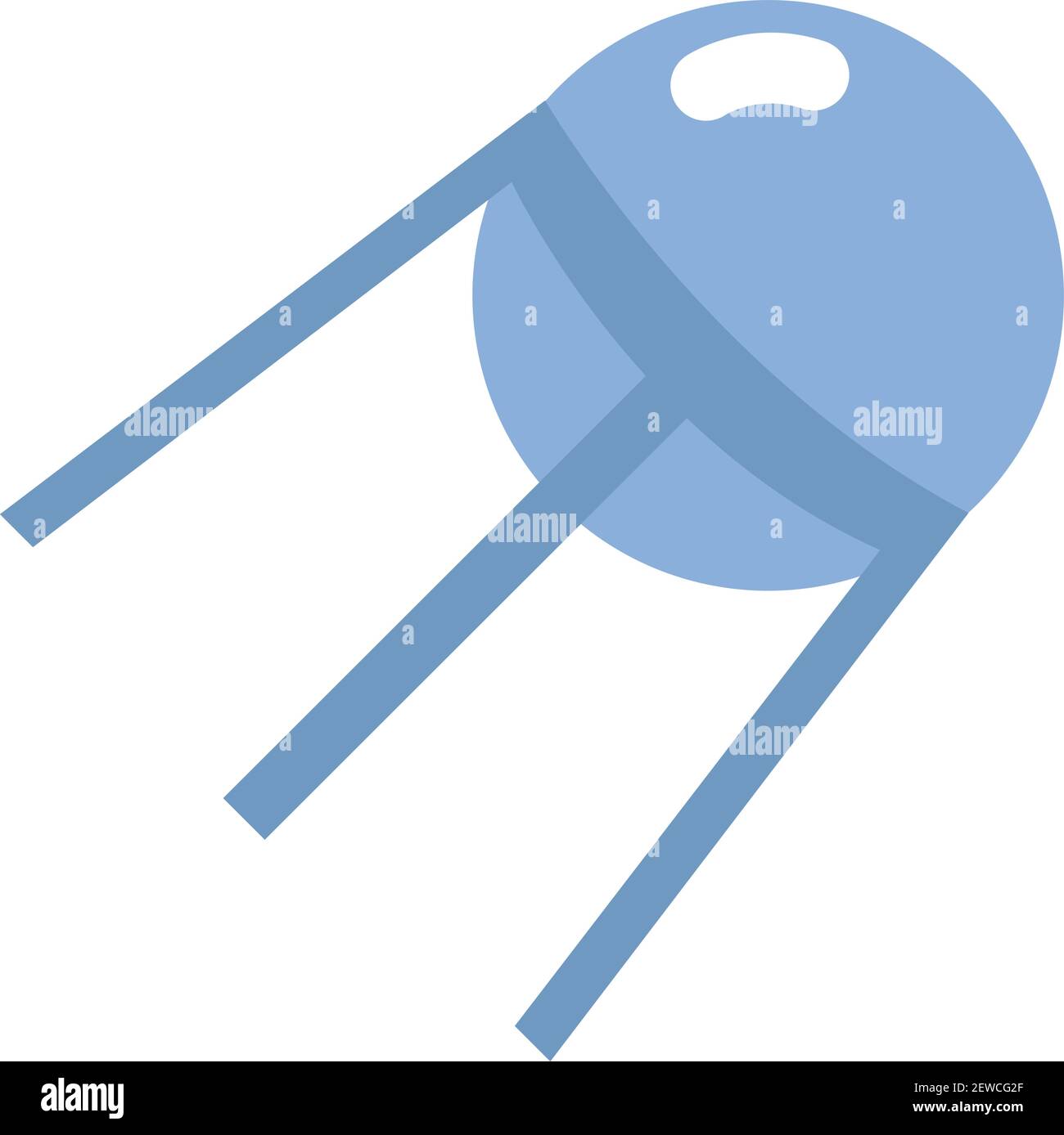 Blue satelite, illustration, vector on white background. Stock Vector