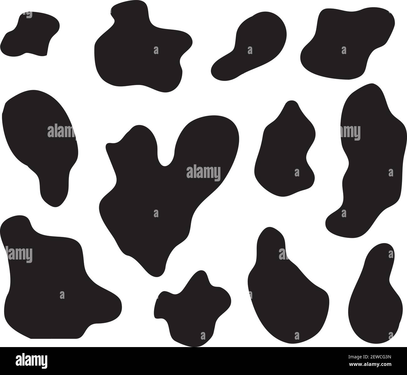 vector illustration of cow spots pattern. Cow spots background. Farm animal. Stock Vector