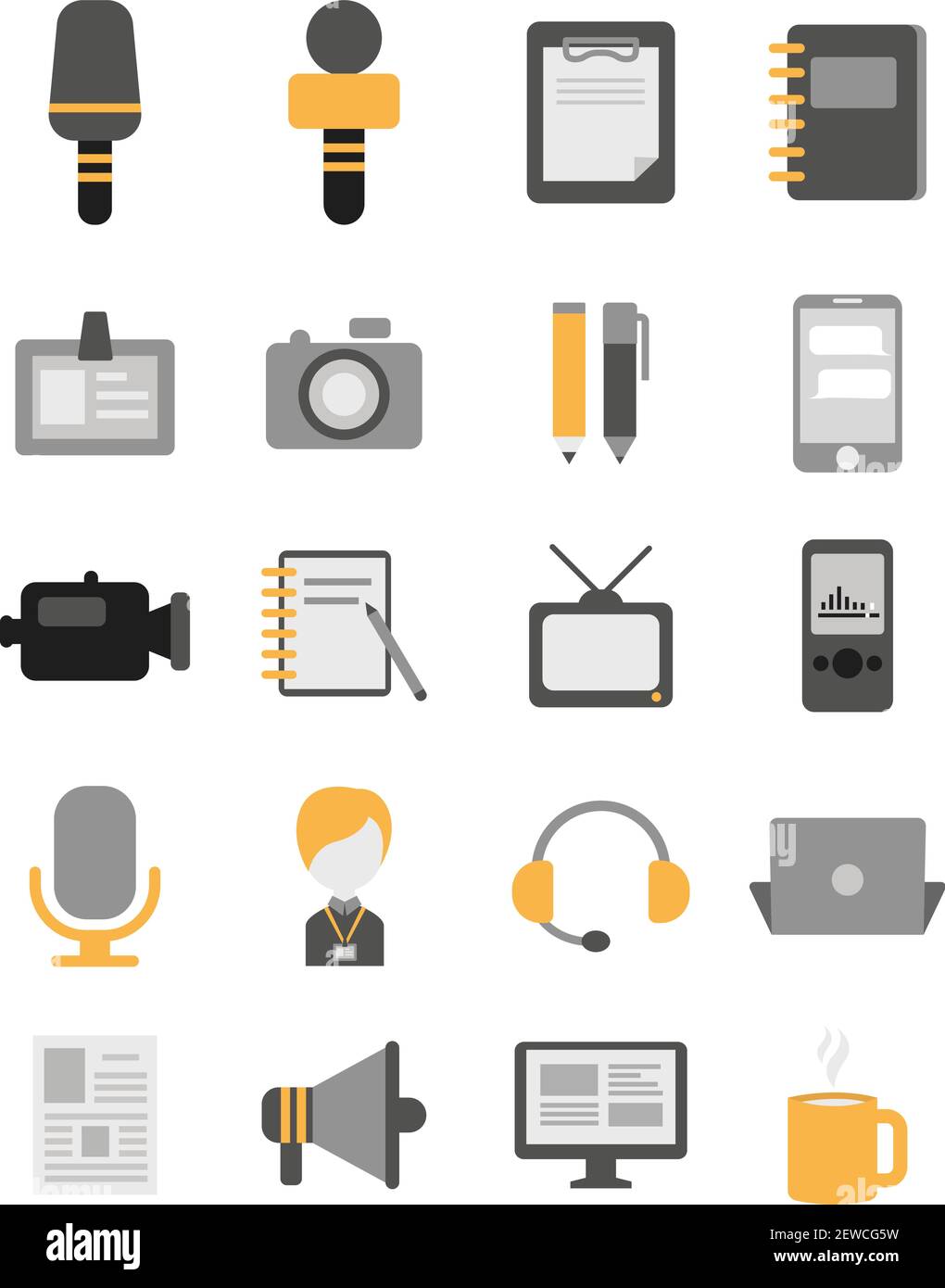 Journalism basics, illustration, vector on white background Stock ...