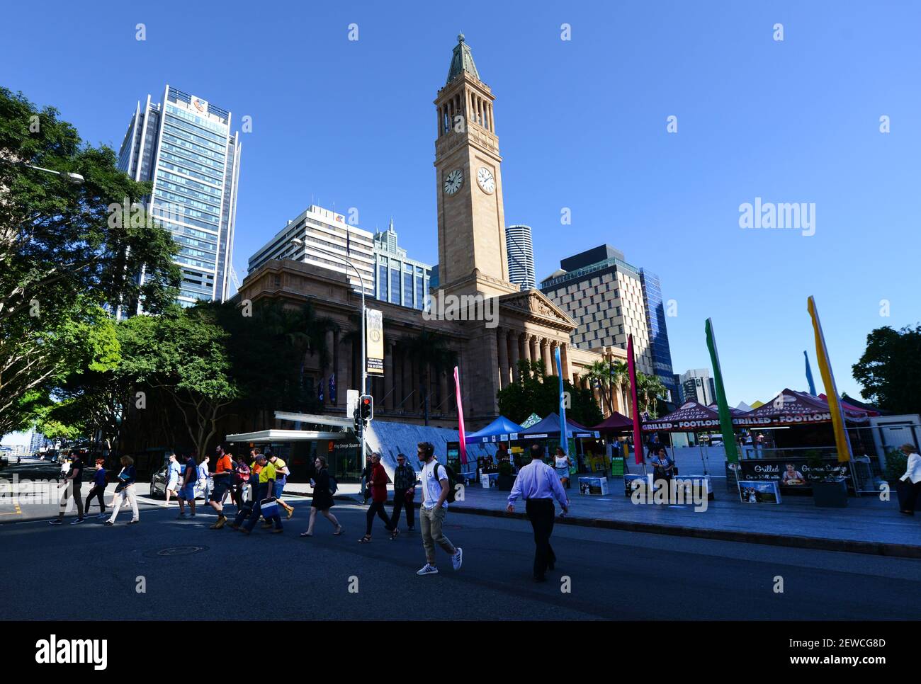 Brisbane's city hall and clock tower Stock Photo Alamy