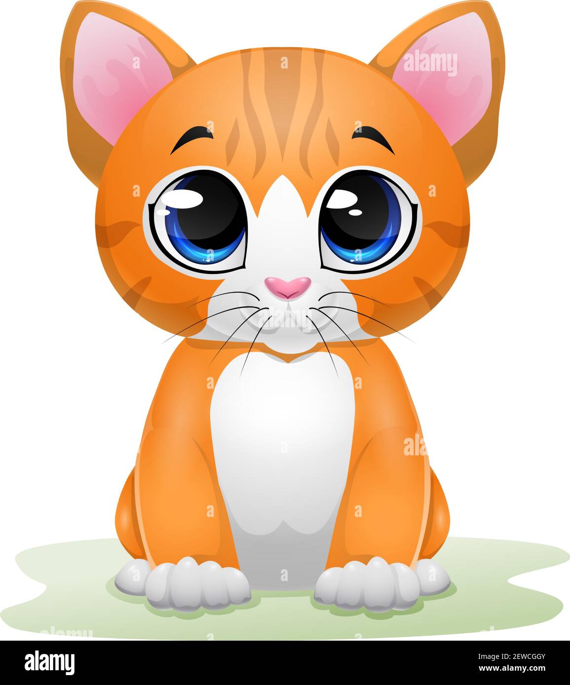 Cute kitten cartoon sitting in the grass Stock Vector Image & Art - Alamy