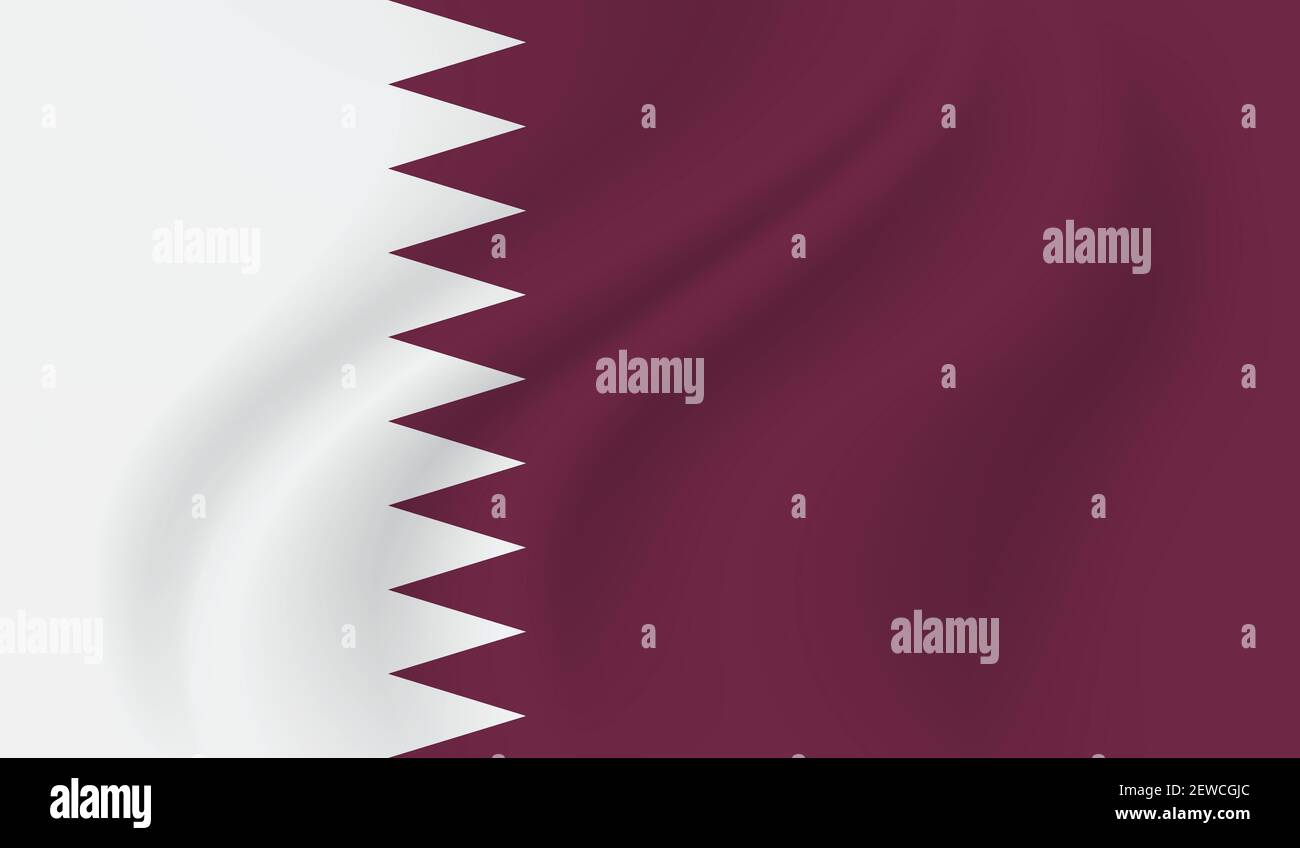 Qatar flag with waving grunge texture. Vector background. Stock Vector