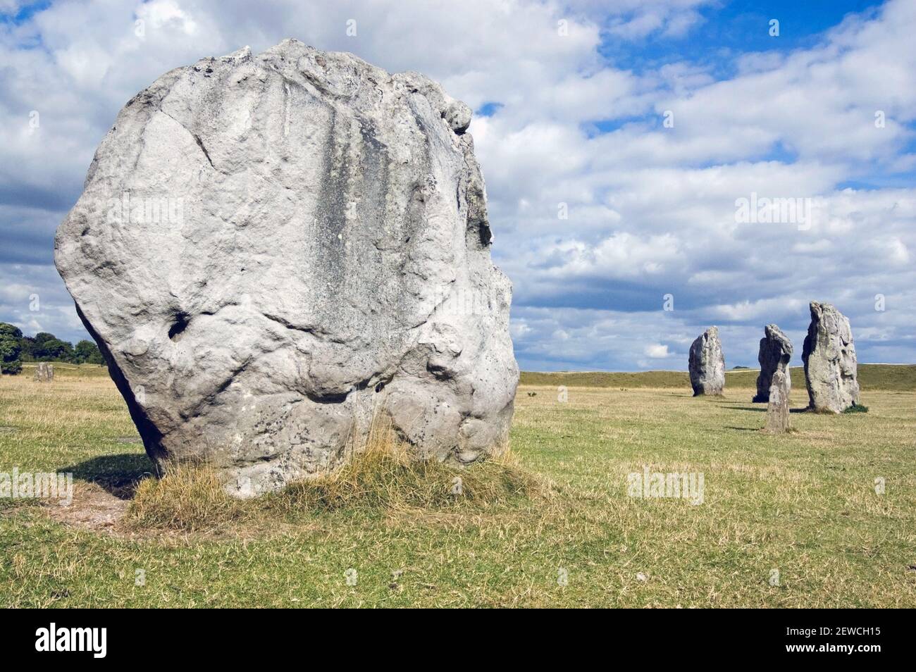 A huge diamond shaped stone thought to have female qualities. Inner part of the ancient stone circle at Avebury, Wiltshire, built in Neolithic times, Stock Photo