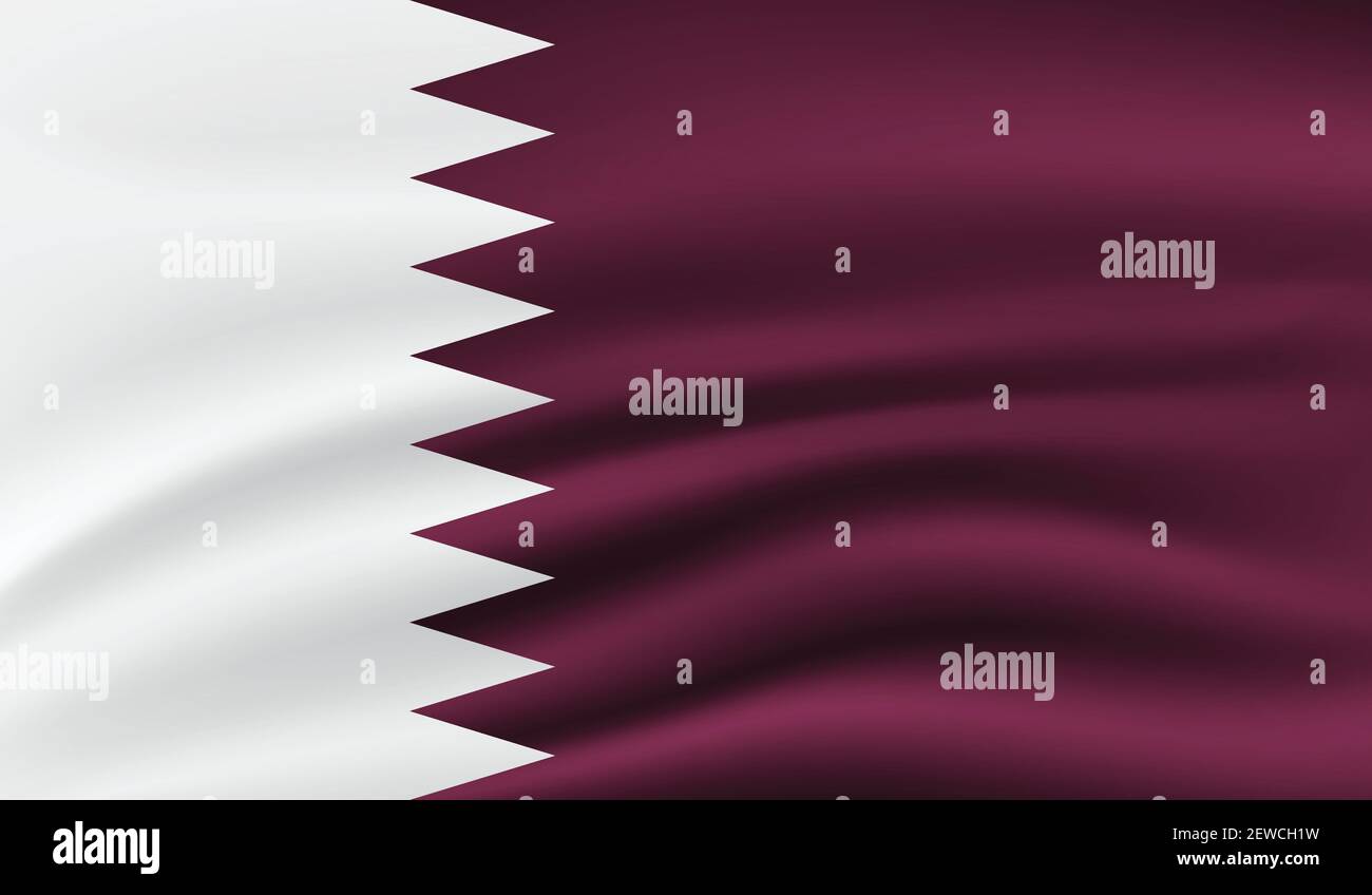 Qatar flag with waving grunge texture. Vector background. Stock Vector