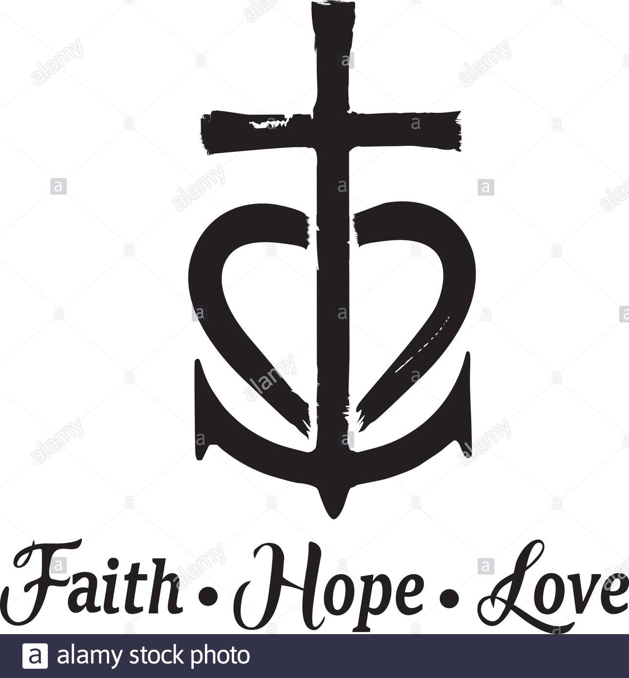 Vector Illustration Of Faith Hope Love Symbols Christian Faith Background Stock Vector Image Art Alamy