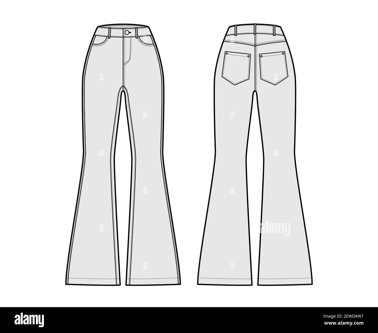 Grey flared trousers Cut Out Stock Images & Pictures - Alamy