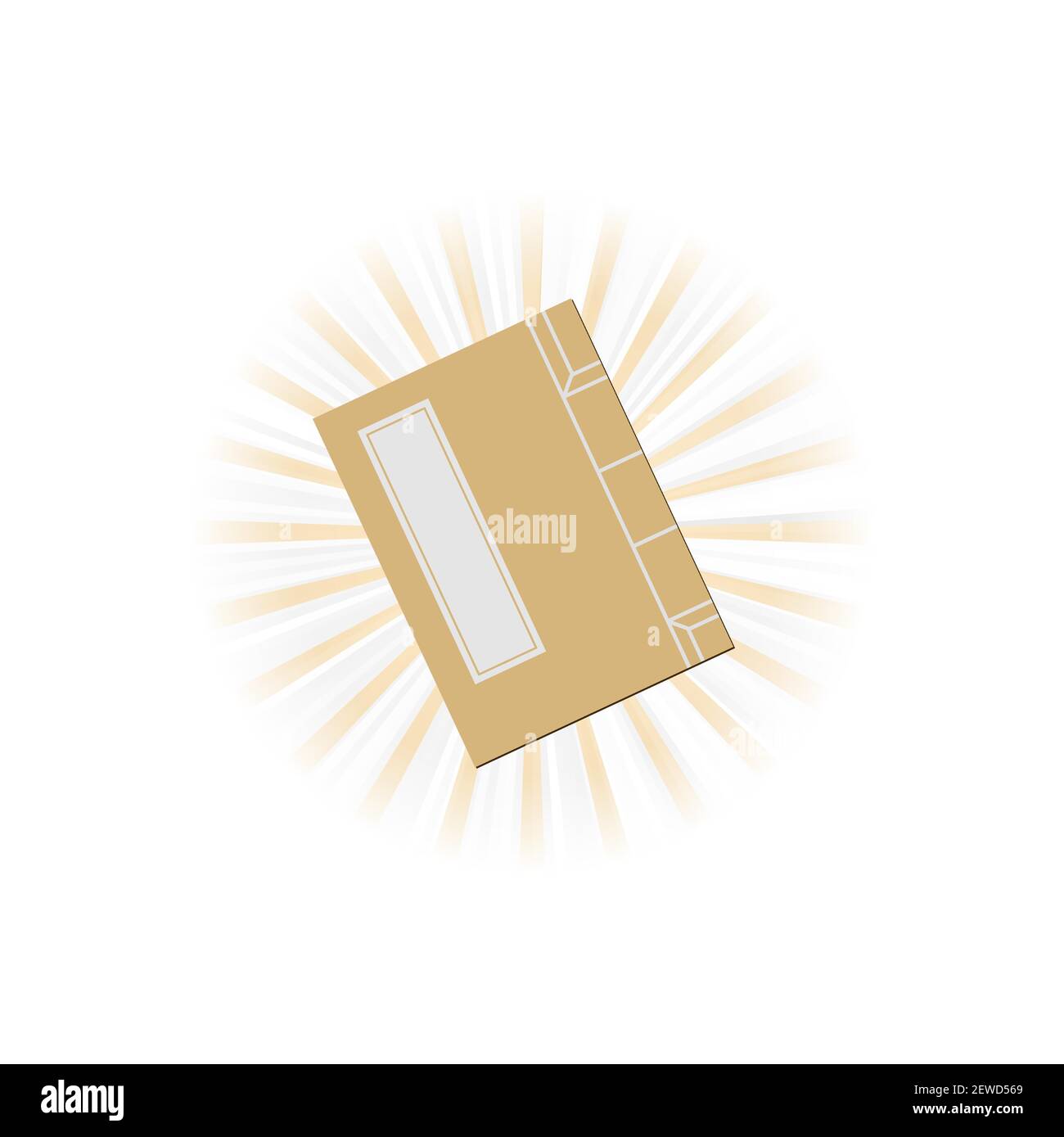 An Ancient Chinese Book, The Yellow Paper Cover, Parchment Stock Vector